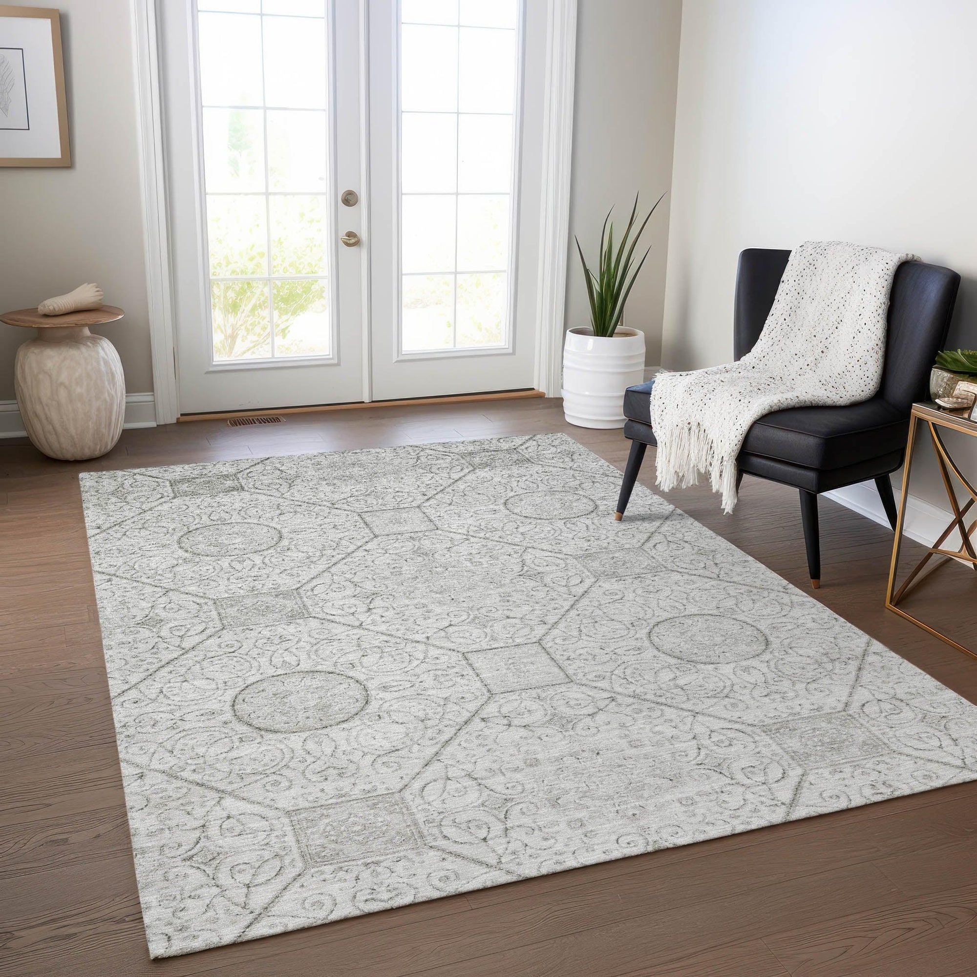 Addison Rugs Iriora Gray Washable Indoor-Outdoor Rug