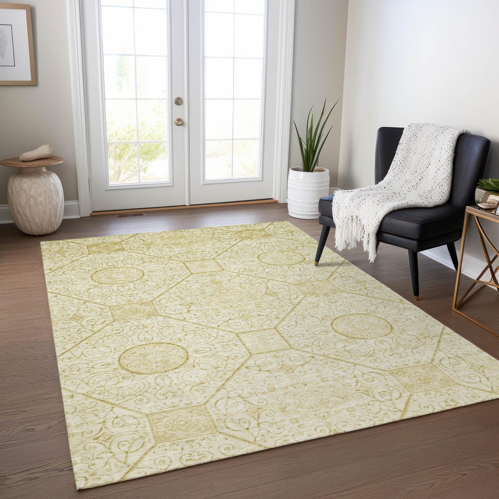 Addison Rugs Iriora Gold Washable Indoor-Outdoor Rug