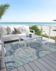 Jaelain Blue Washable Indoor-Outdoor Rug