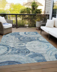 Jaelain Blue Washable Indoor-Outdoor Rug