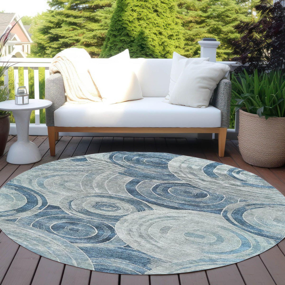 Jaelain Blue Washable Indoor-Outdoor Rug - Area Rug, Ships in 2-3 Days - view 9