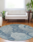 Jaelain Blue Washable Indoor-Outdoor Rug