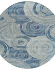 Jaelain Blue Washable Indoor-Outdoor Rug
