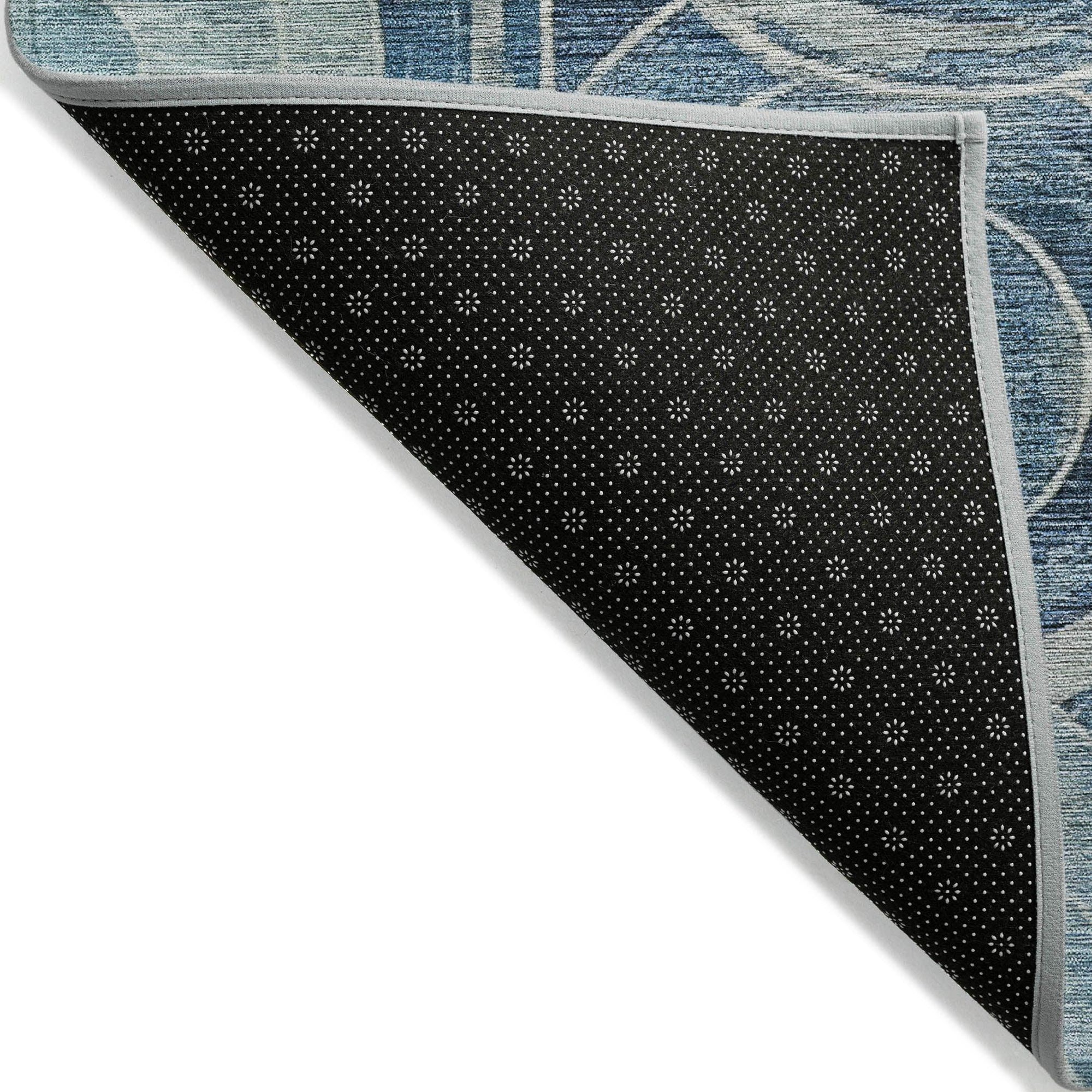 Jaelain Blue Washable Indoor-Outdoor Rug