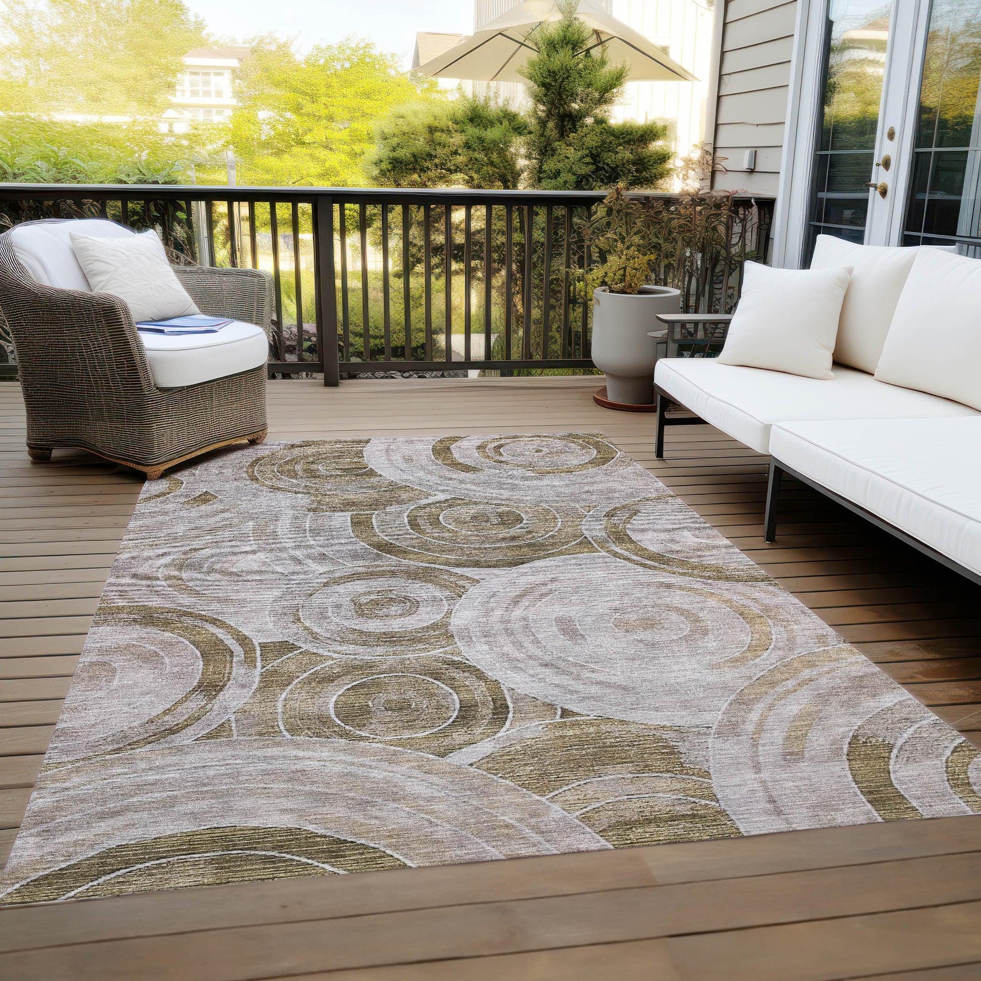 Addison Rugs Jaelain Brown Washable Indoor-Outdoor Rug