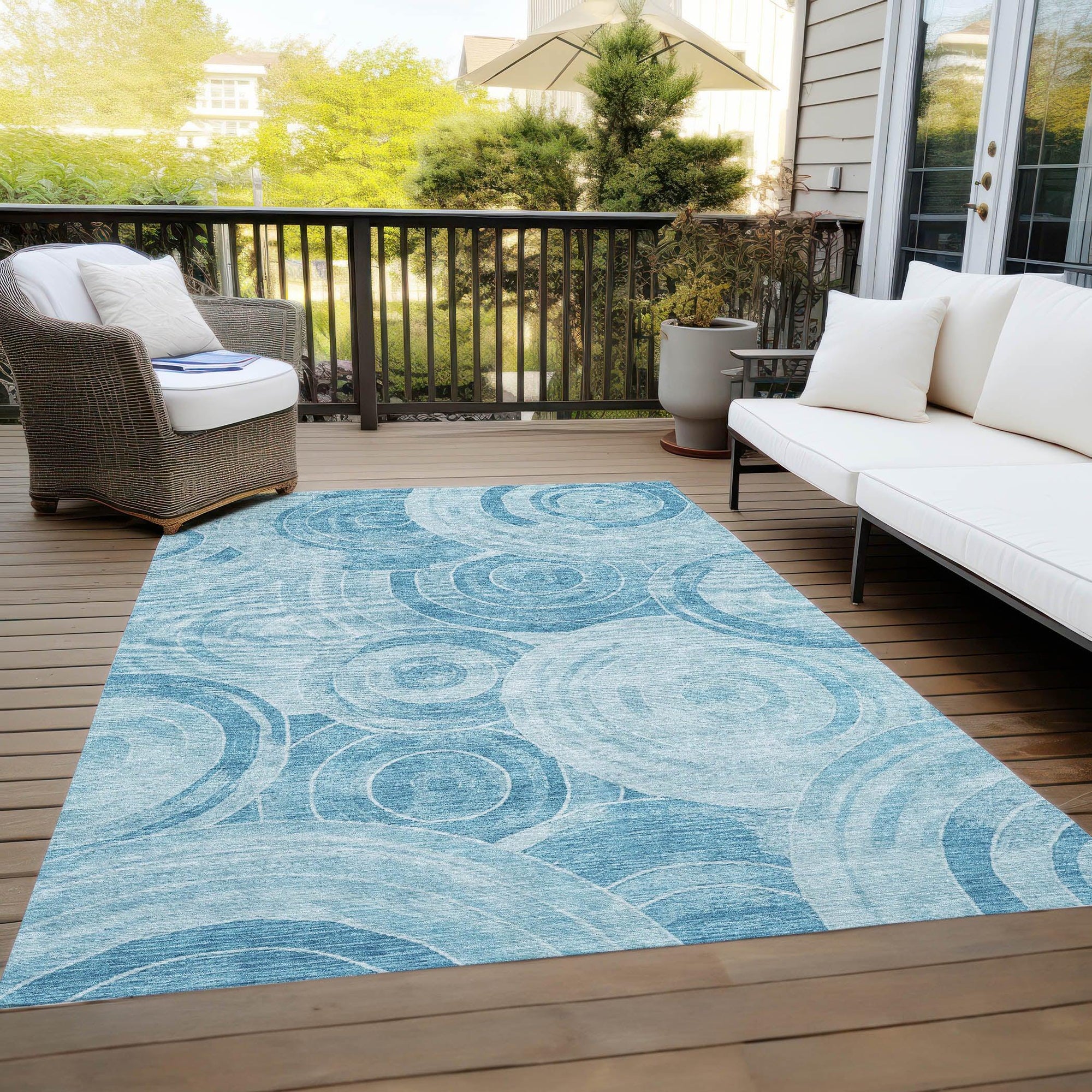 Addison Rugs Jaelain Denim Washable Indoor-Outdoor Rug