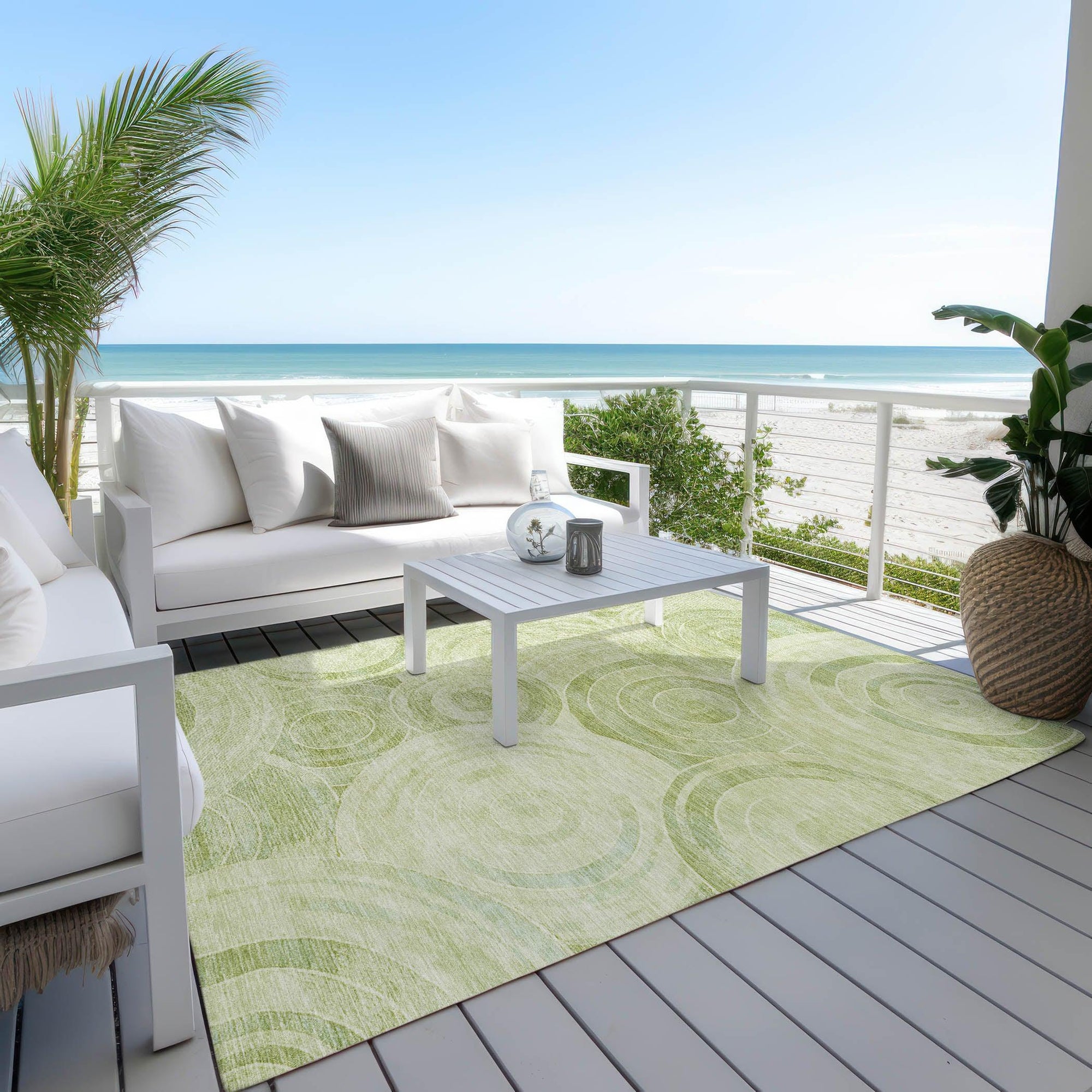 Addison Rugs Jaelain Green Washable Indoor-Outdoor Rug