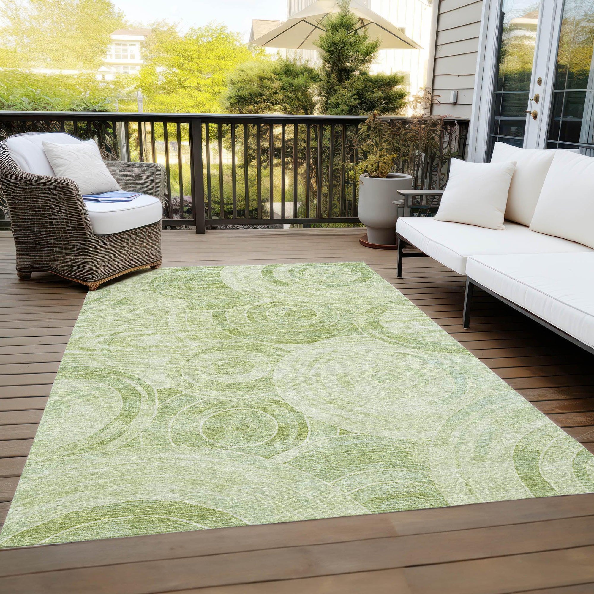 Addison Rugs Jaelain Green Washable Indoor-Outdoor Rug