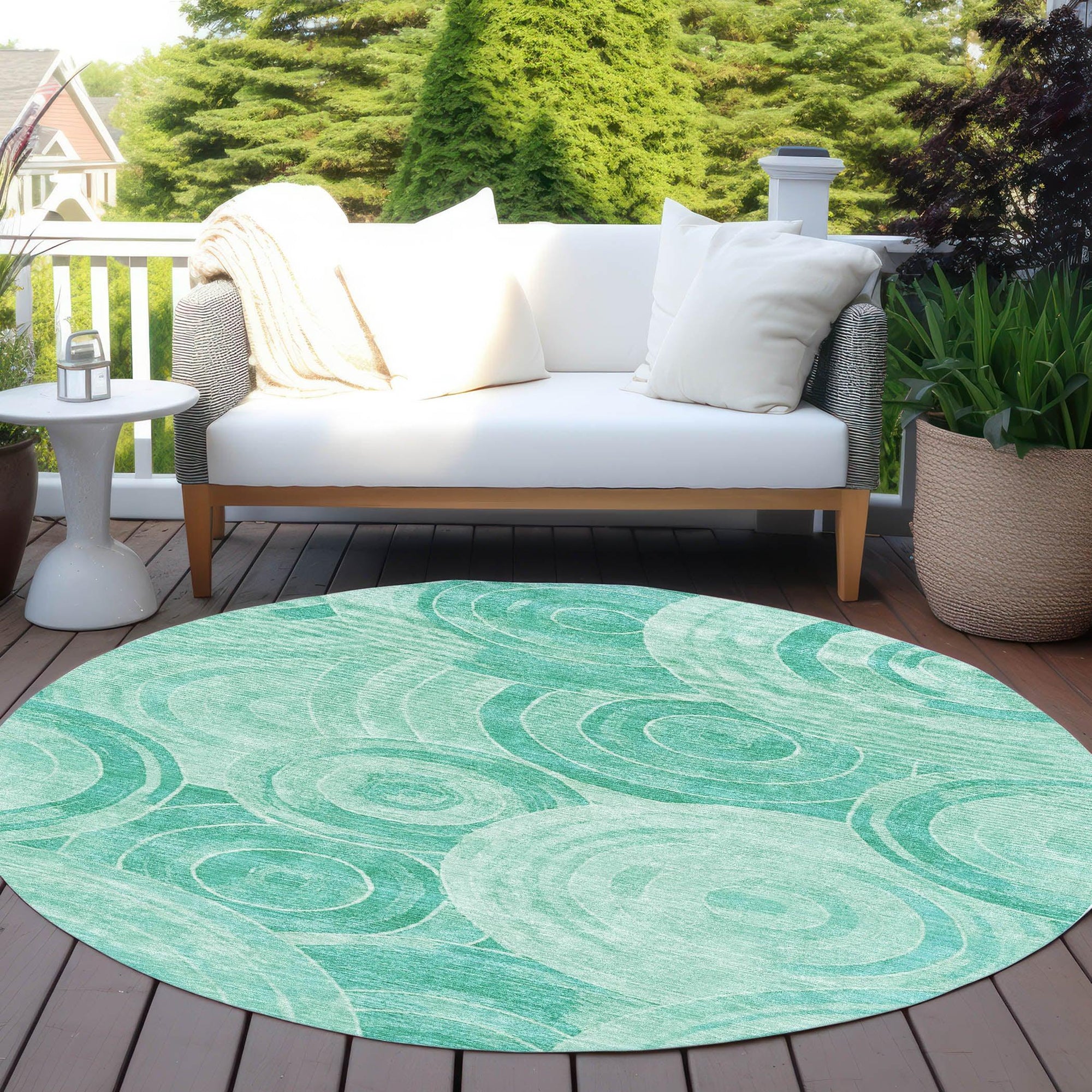 Addison Rugs Jaelain Teal Washable Indoor-Outdoor Rug