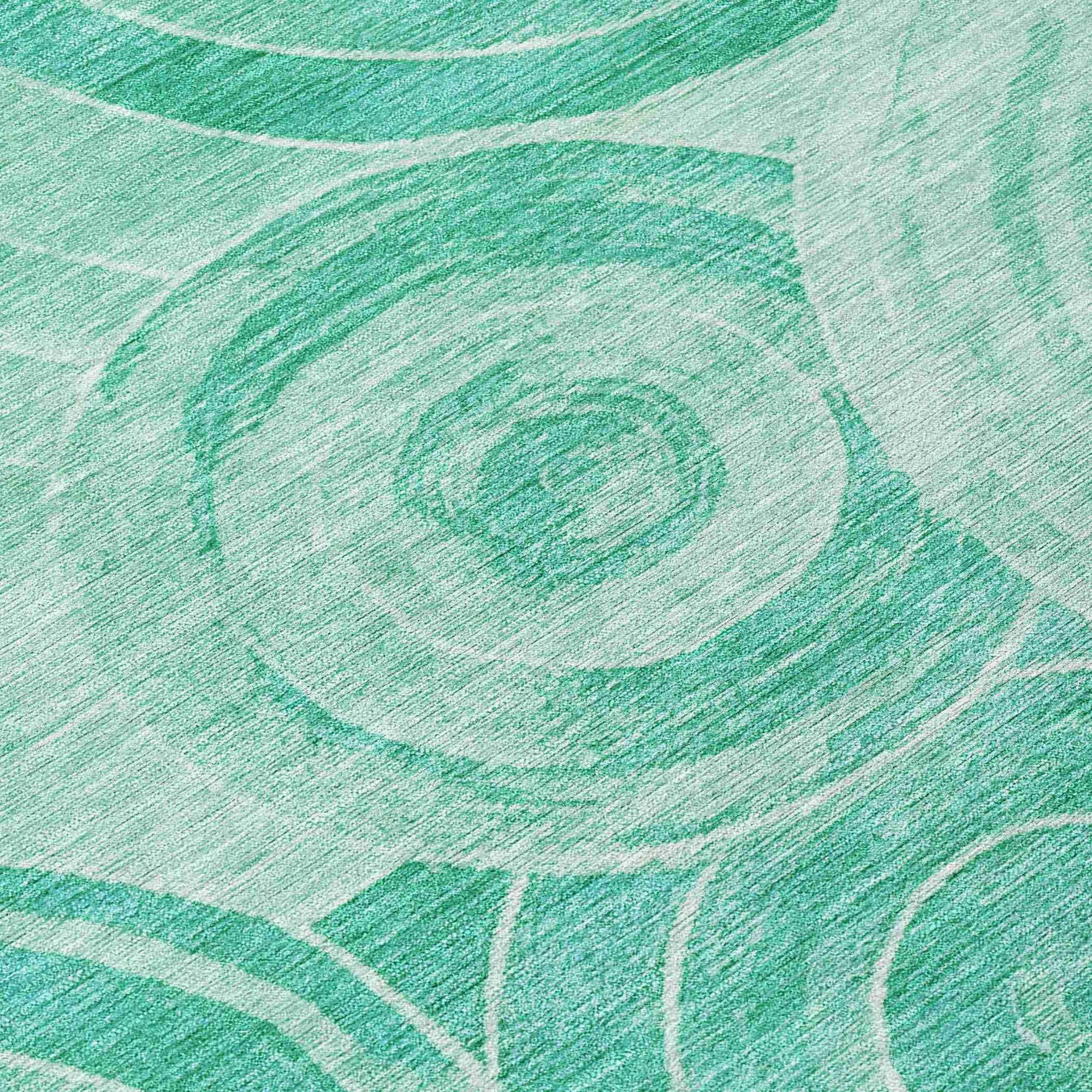 Addison Rugs Jaelain Teal Washable Indoor-Outdoor Rug