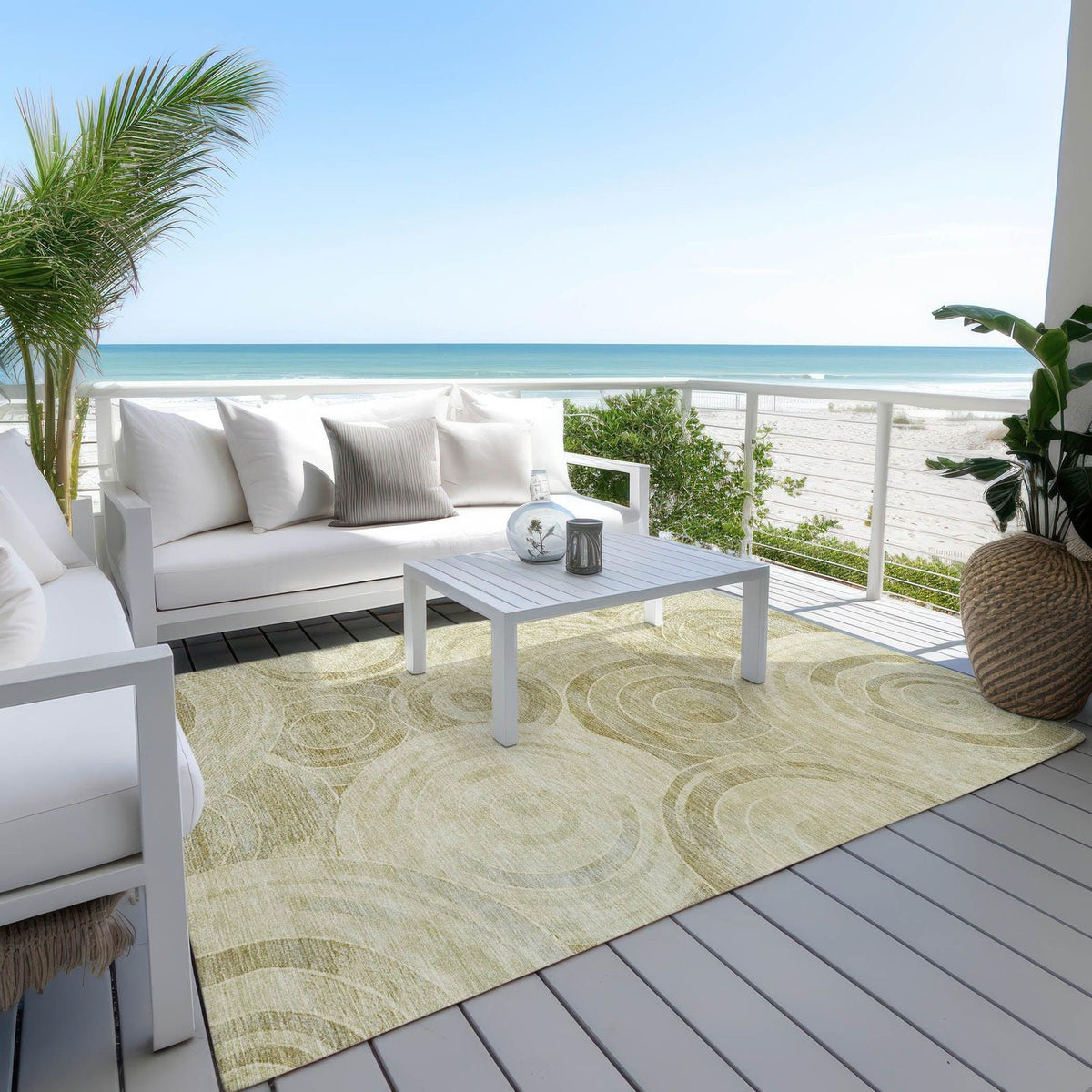 Addison Rugs Jaelain Gold Washable Indoor-Outdoor Rug