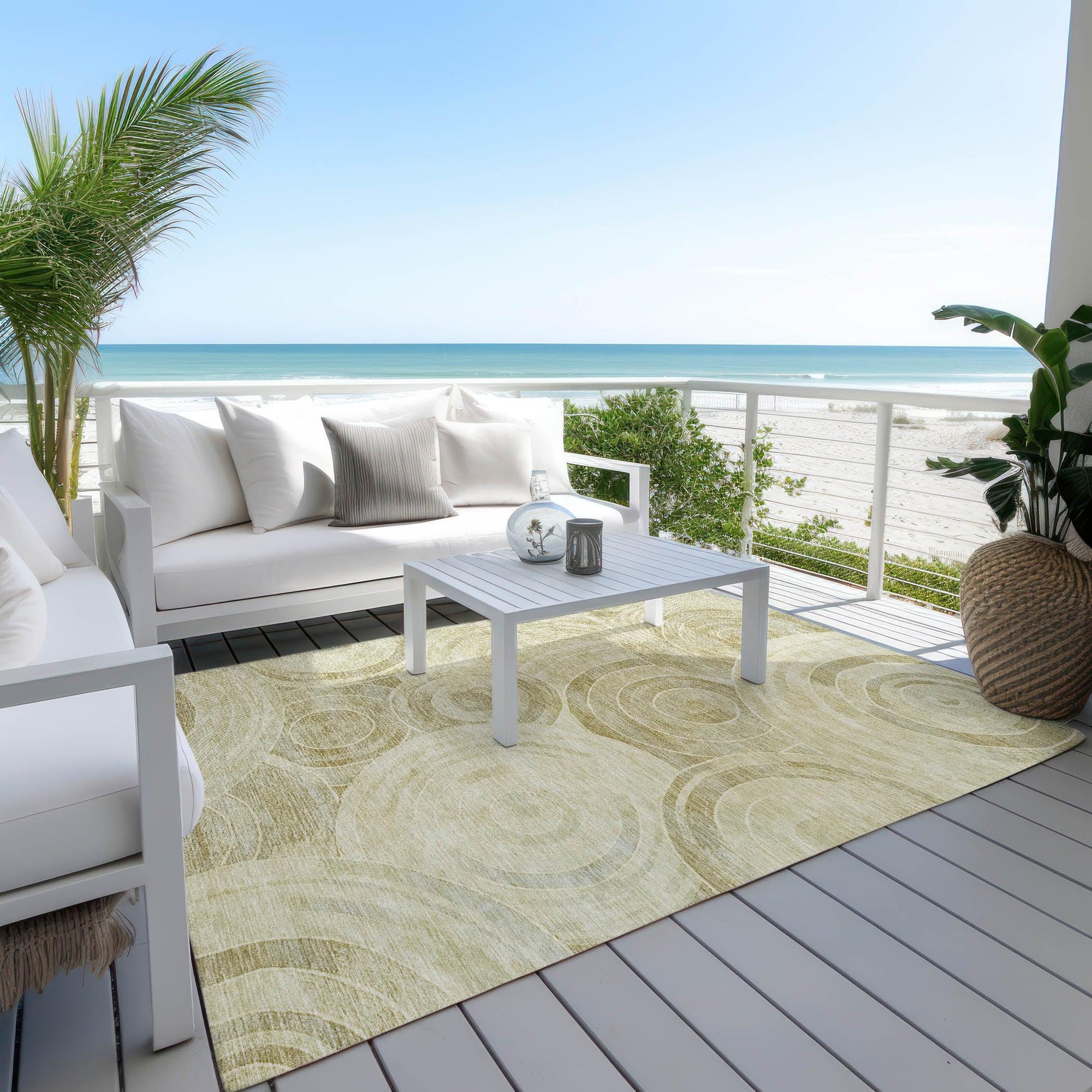 Addison Rugs Jaelain Gold Washable Indoor-Outdoor Rug
