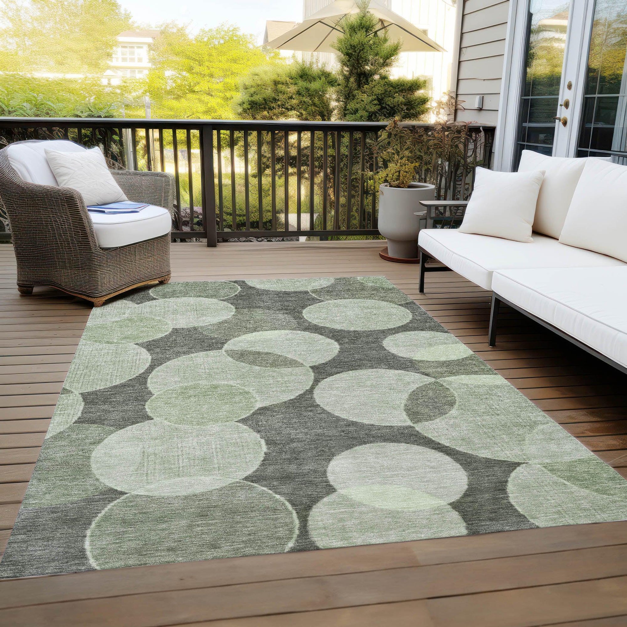 Addison Rugs Jaelanor Green Washable Indoor-Outdoor Rug