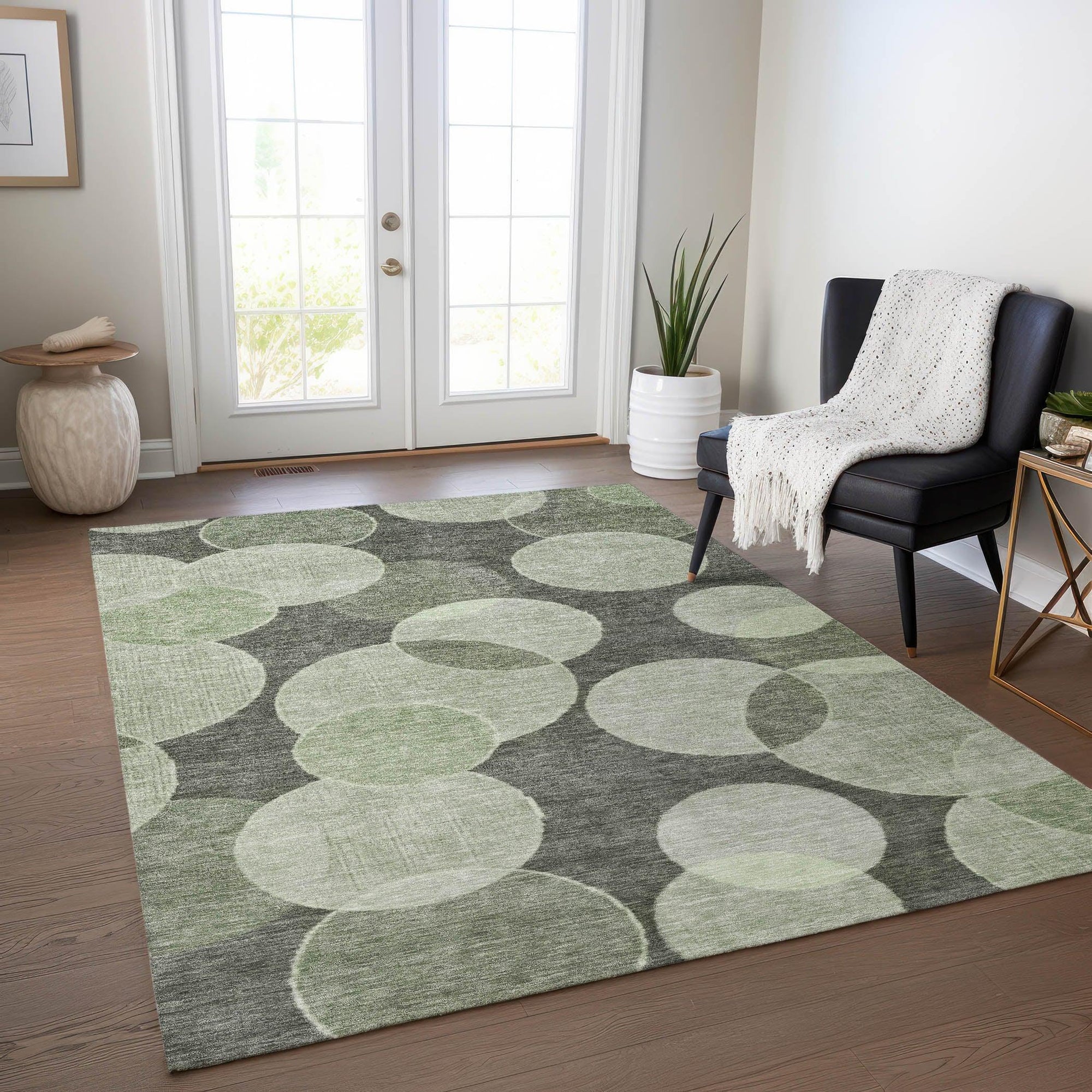 Addison Rugs Jaelanor Green Washable Indoor-Outdoor Rug
