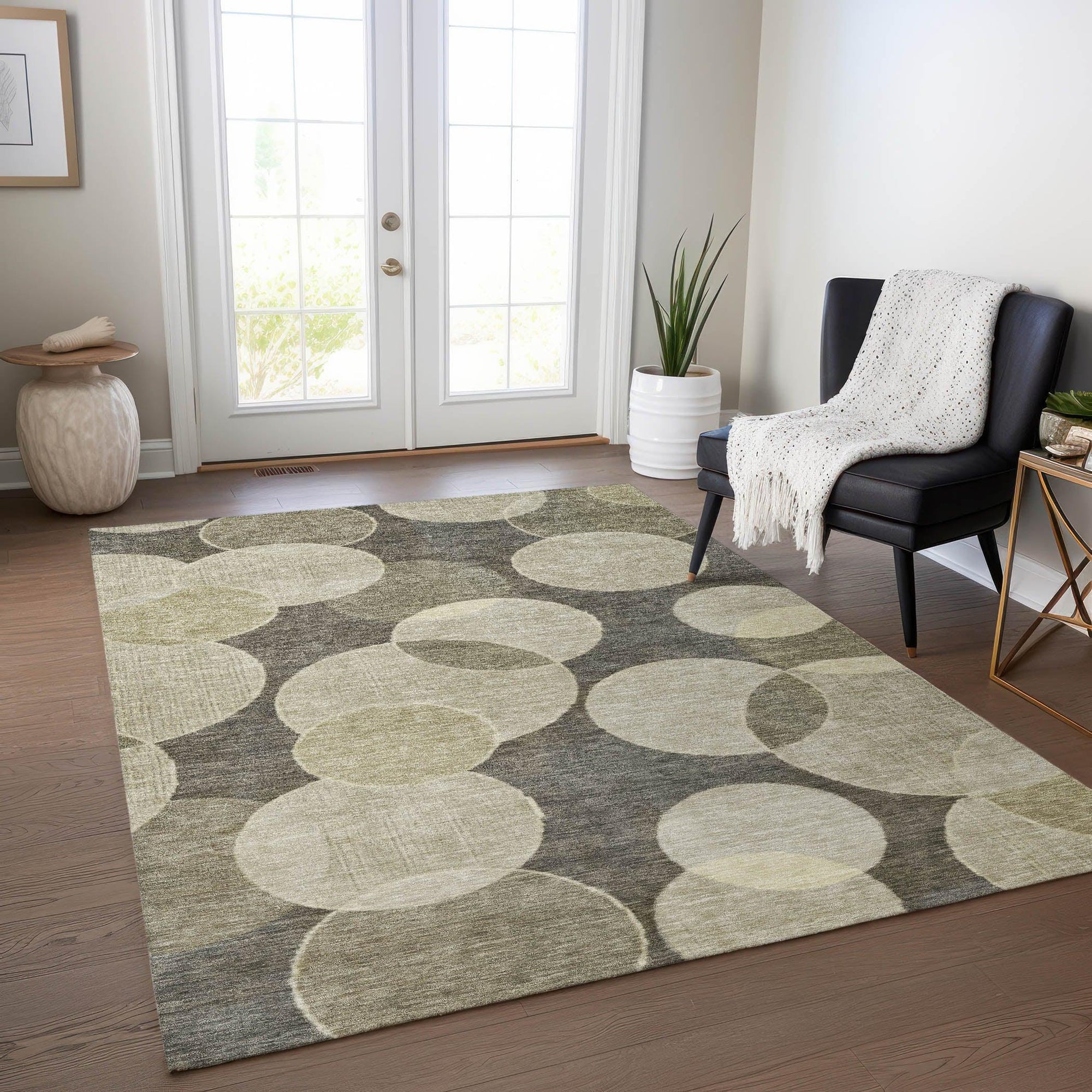 Addison Rugs Jaelanor Brown Washable Indoor-Outdoor Rug