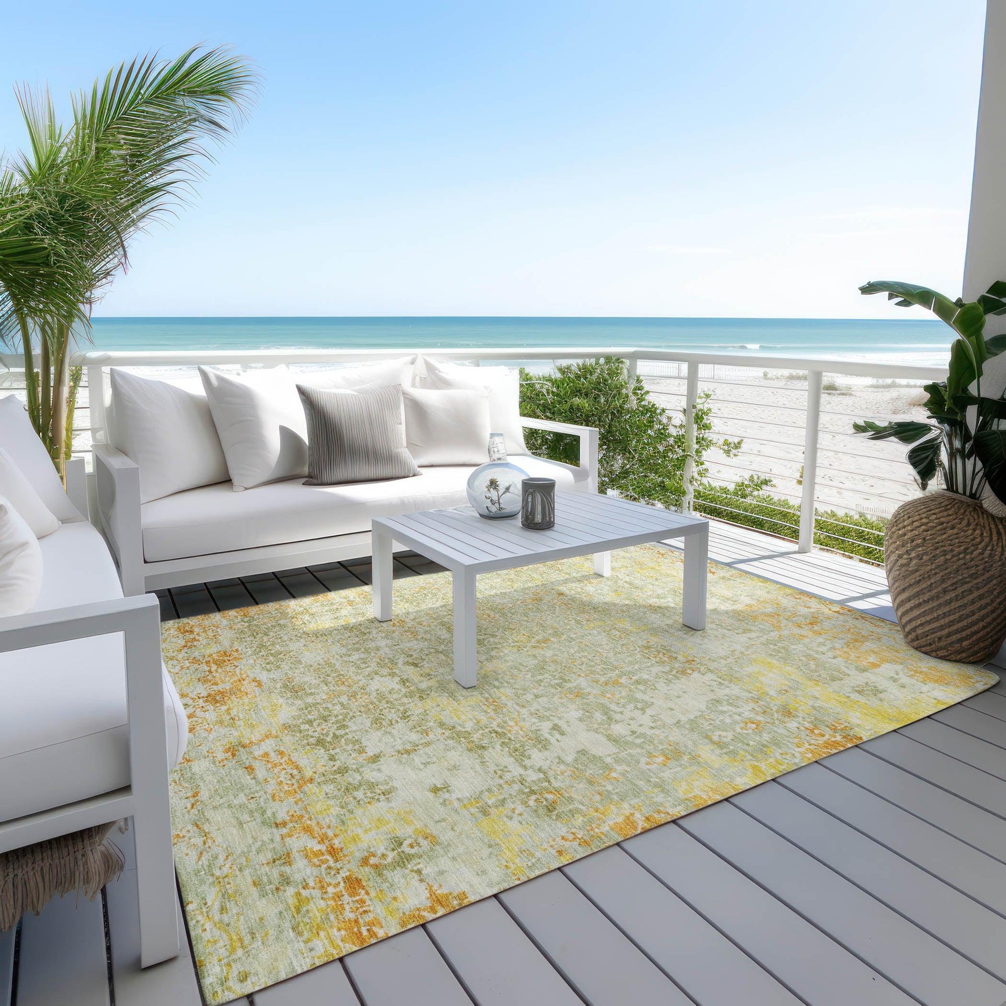 Addison Rugs Jaelara Green Washable Indoor-Outdoor Rug