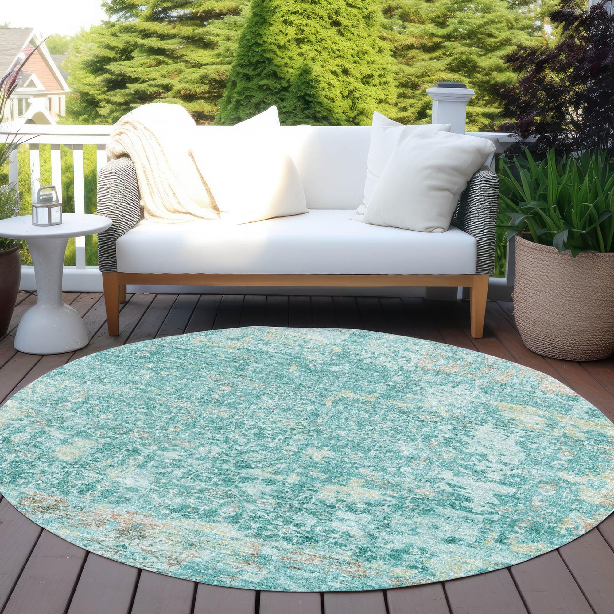 Addison Rugs Jaelara Teal Washable Indoor-Outdoor Rug