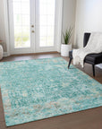 Addison Rugs Jaelara Teal Washable Indoor-Outdoor Rug