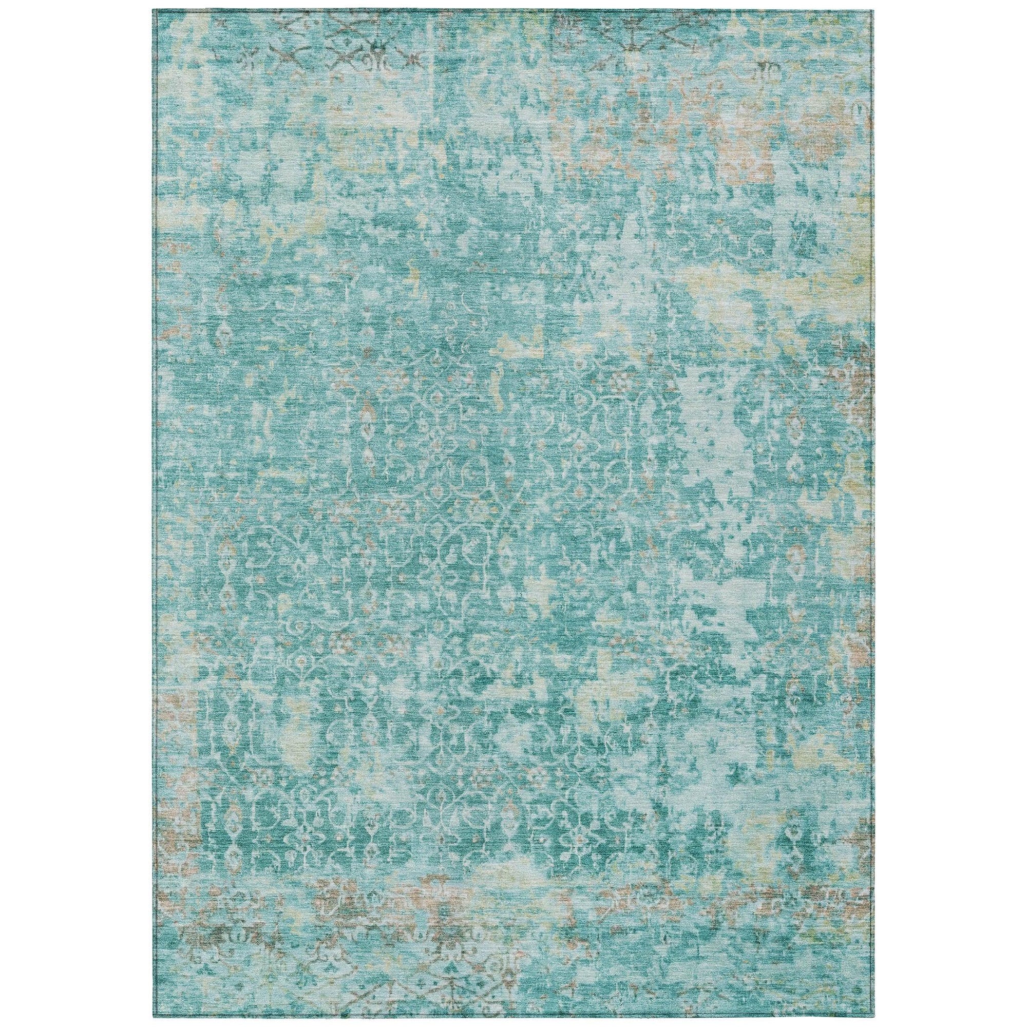 Addison Rugs Jaelara Teal Washable Indoor-Outdoor Rug
