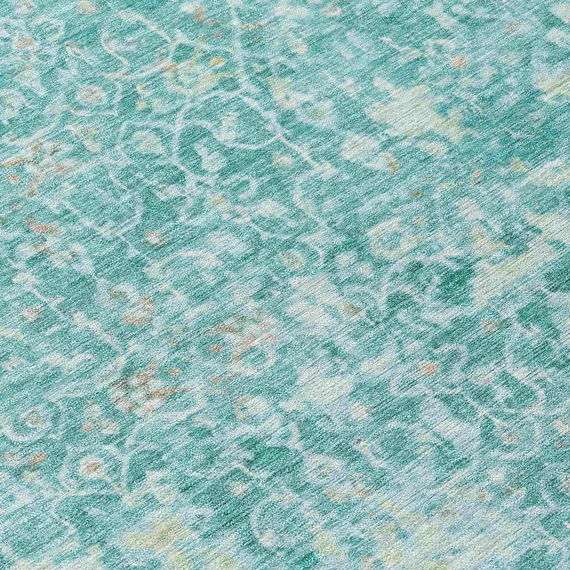 Addison Rugs Jaelara Teal Washable Indoor-Outdoor Rug