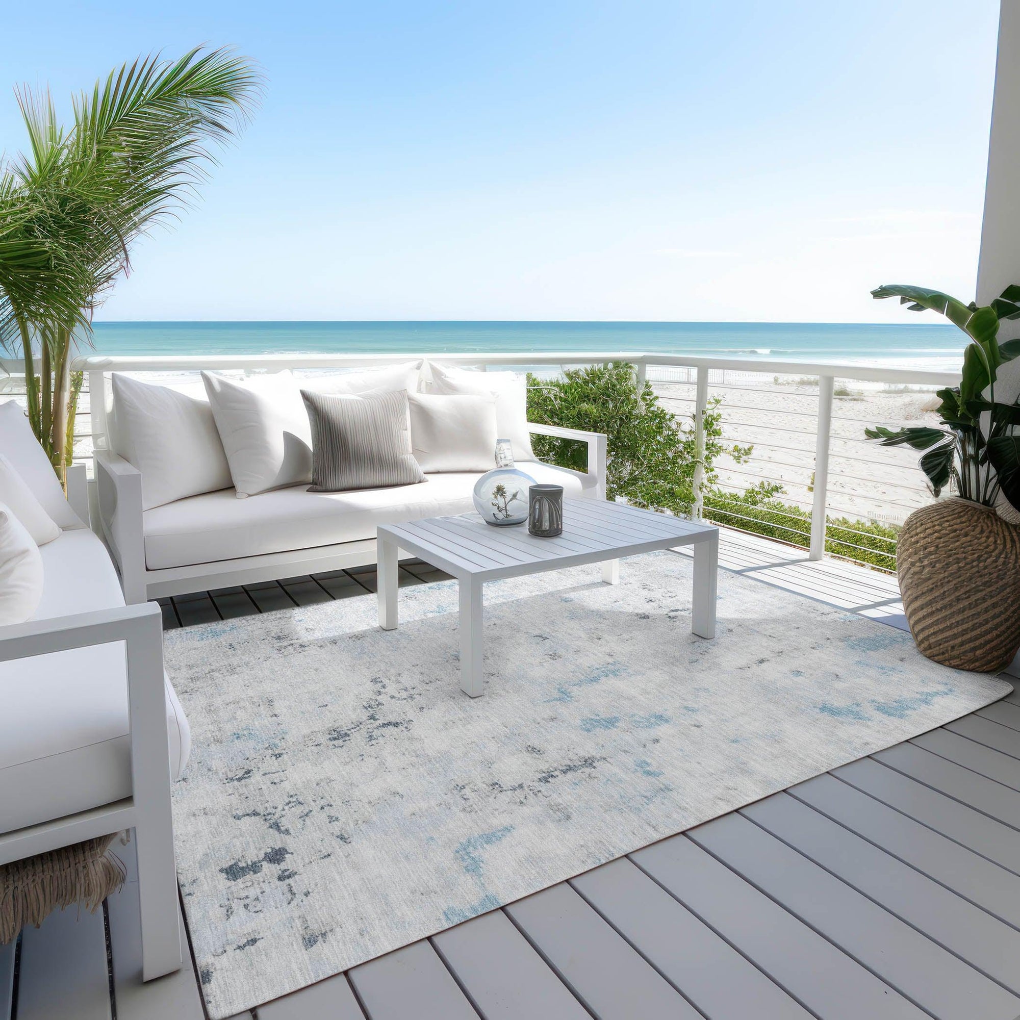 Addison Rugs Jaelaris Blue Washable Indoor-Outdoor Rug