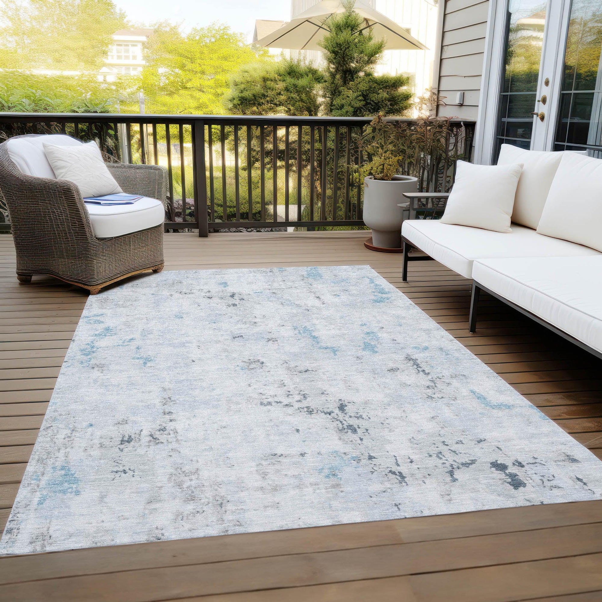 Addison Rugs Jaelaris Blue Washable Indoor-Outdoor Rug