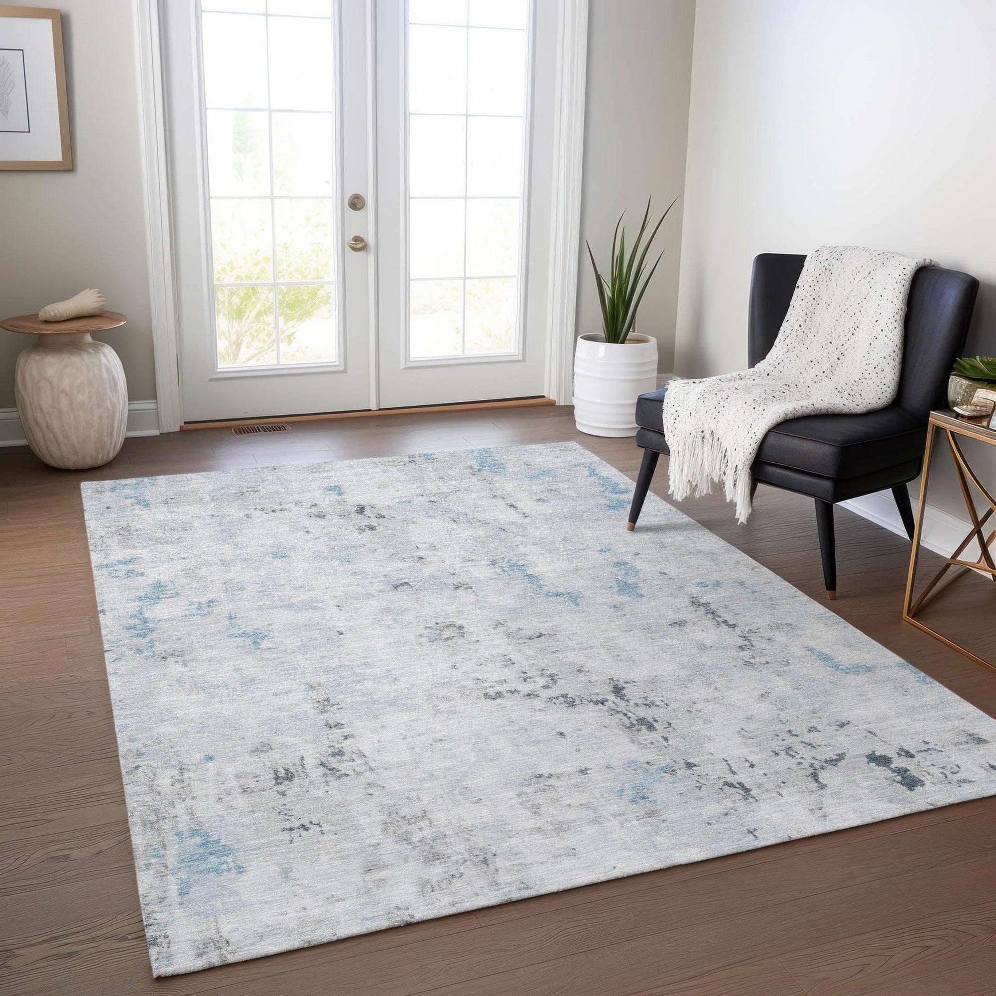 Addison Rugs Jaelaris Blue Washable Indoor-Outdoor Rug