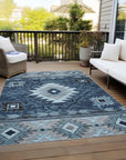Addison Rugs Jaelas Blue Washable Indoor-Outdoor Rug