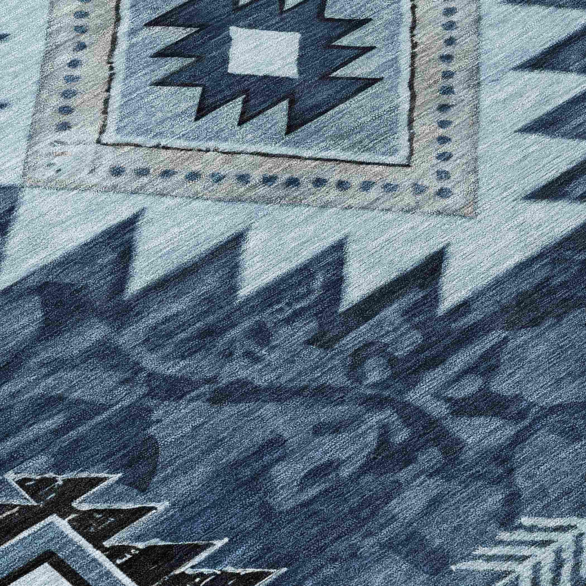 Addison Rugs Jaelas Blue Washable Indoor-Outdoor Rug