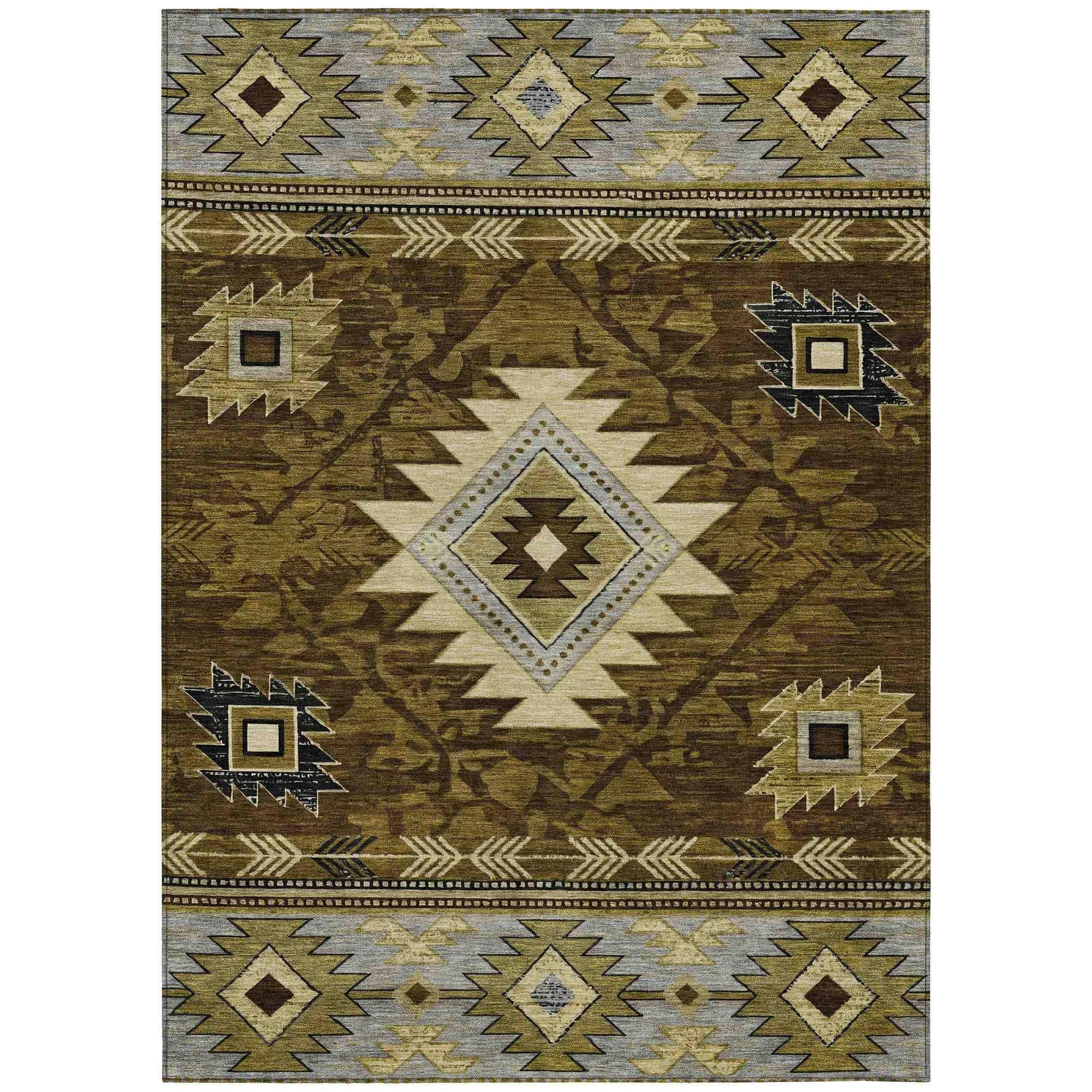 Addison Rugs Jaelas Brown Washable Indoor-Outdoor Rug