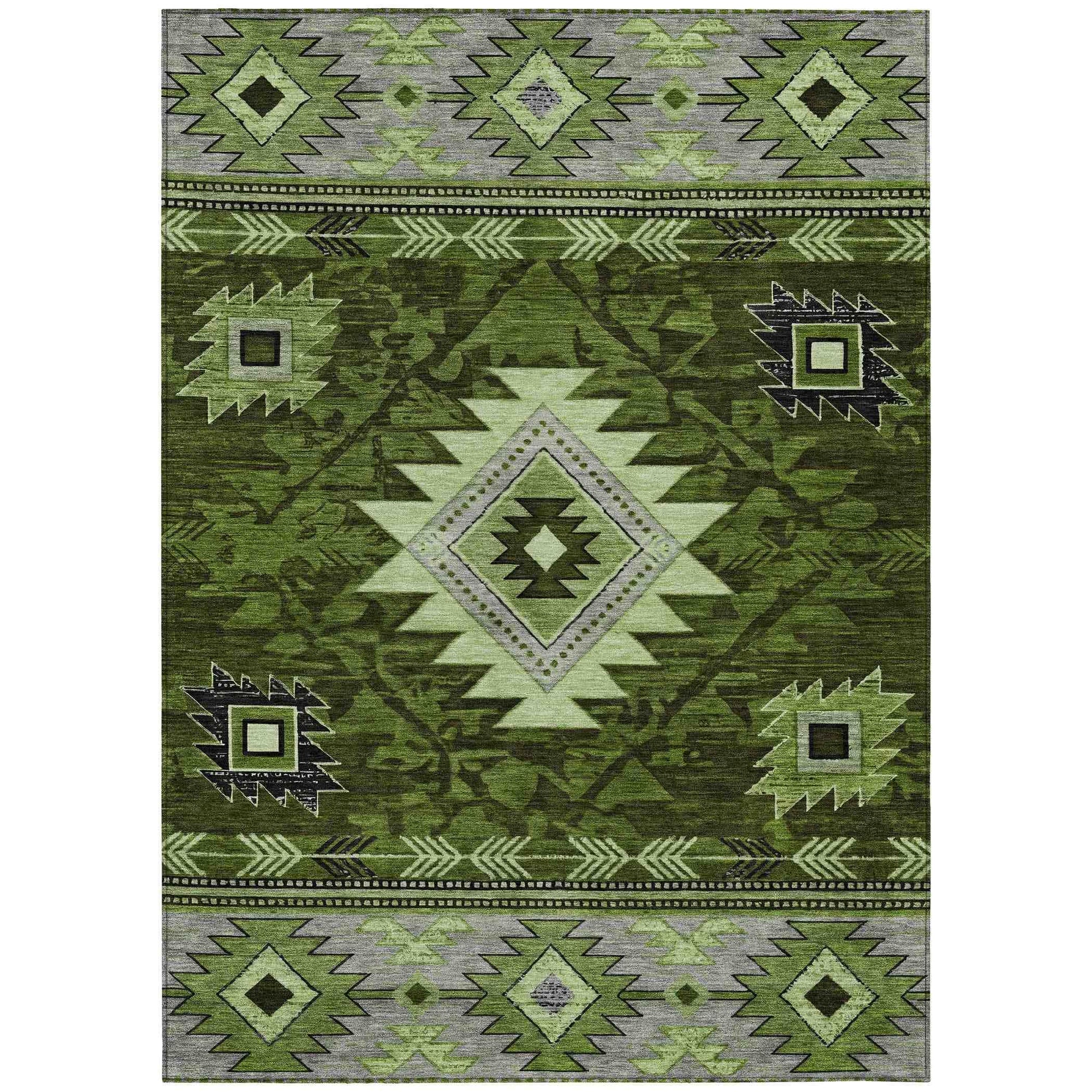 Addison Rugs Jaelas Green Washable Indoor-Outdoor Rug
