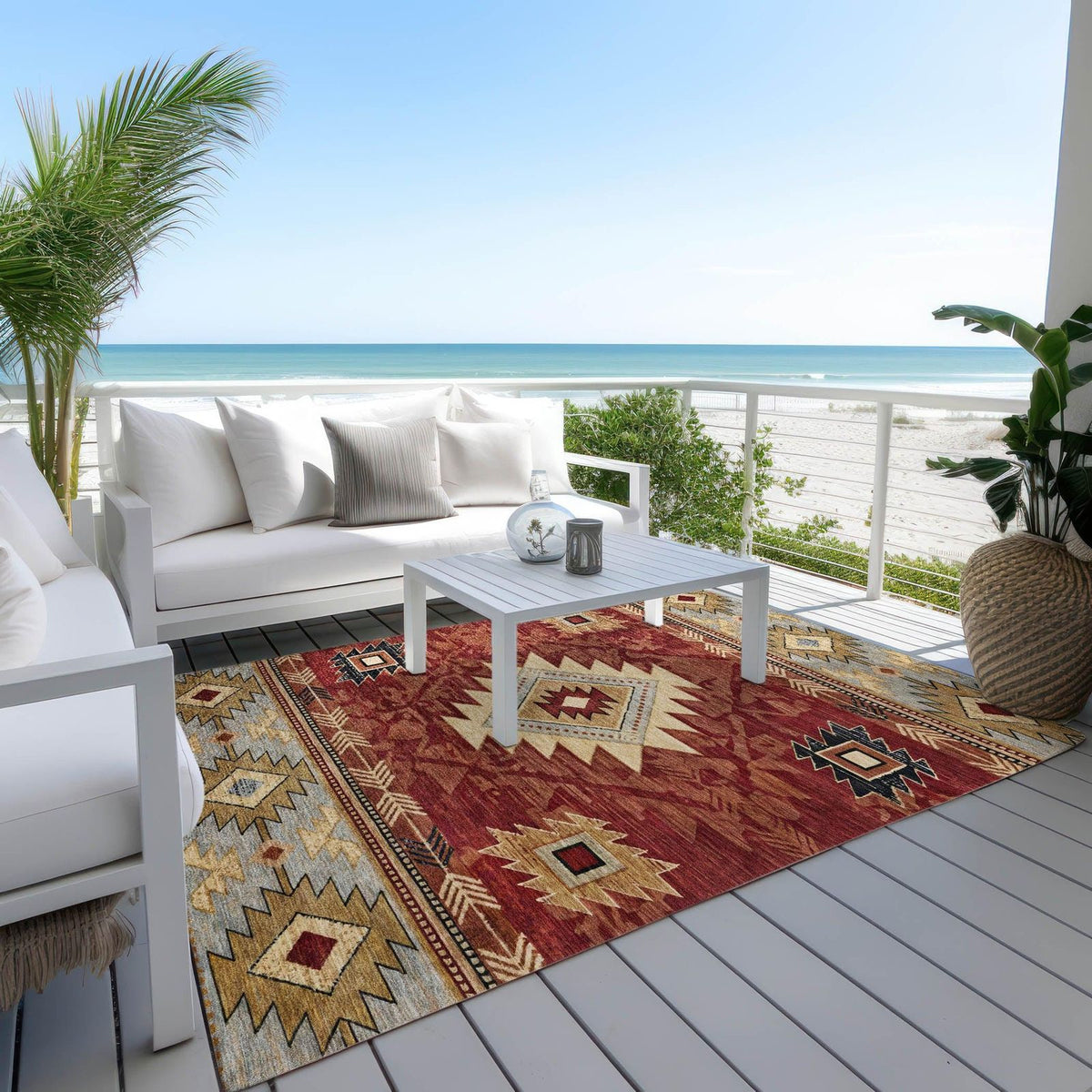 Addison Rugs Jaelas Orange Washable Indoor-Outdoor Rug