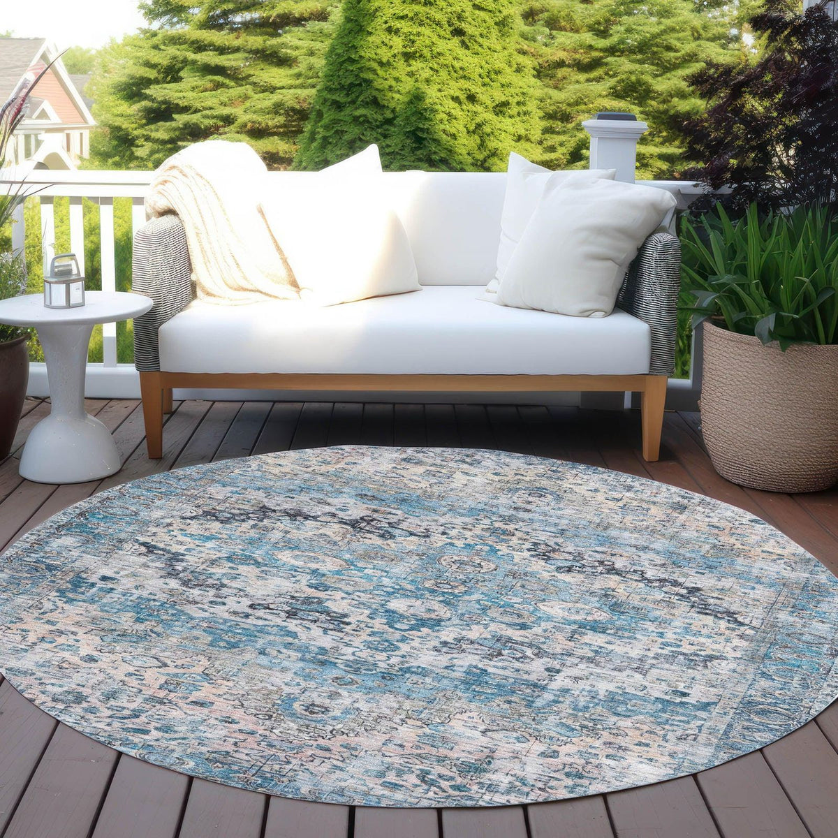 Jaelien Blue Washable Indoor-Outdoor Rug - Area Rug, Ships in 2-3 Days - view 9