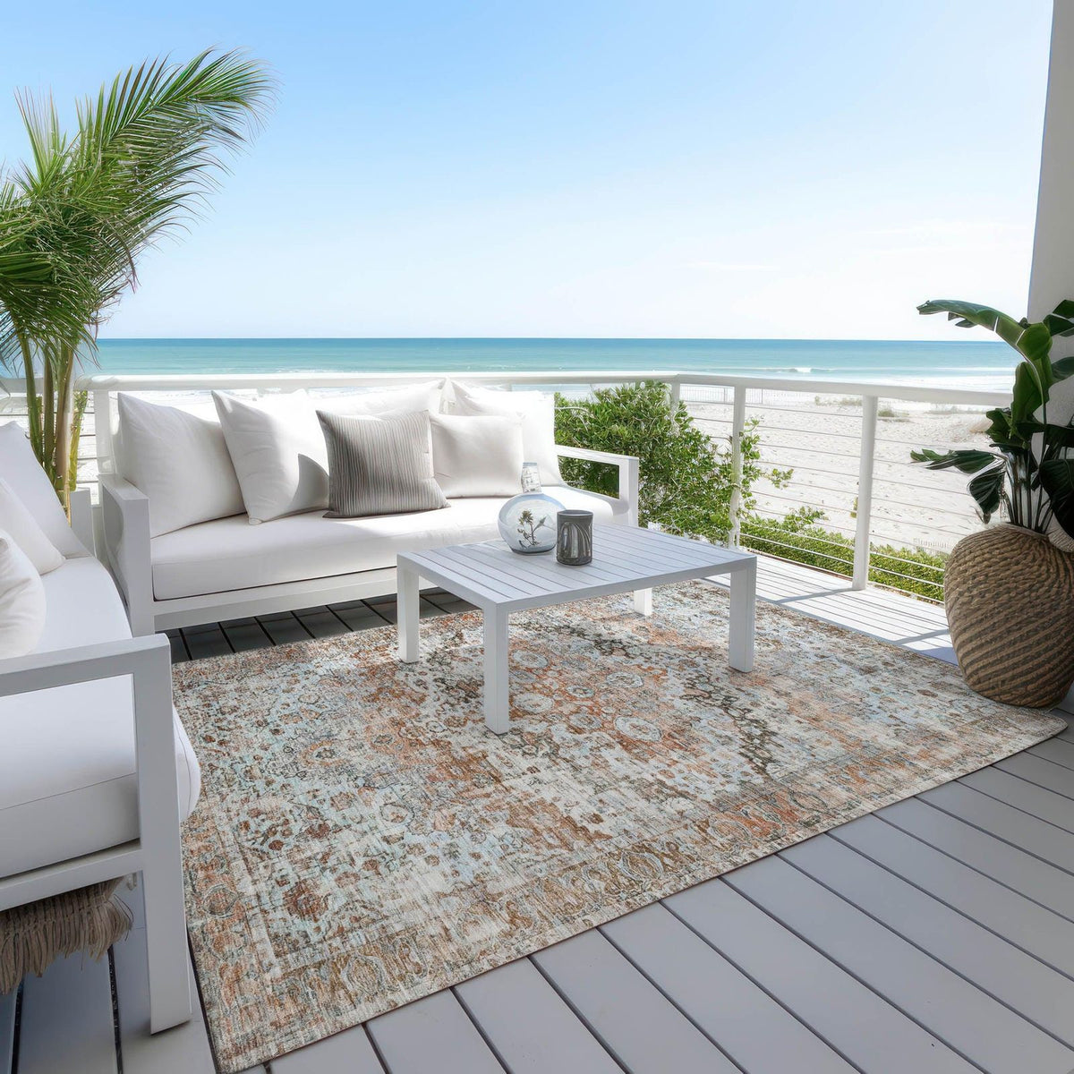 Addison Rugs Jaelien Orange Washable Indoor-Outdoor Rug
