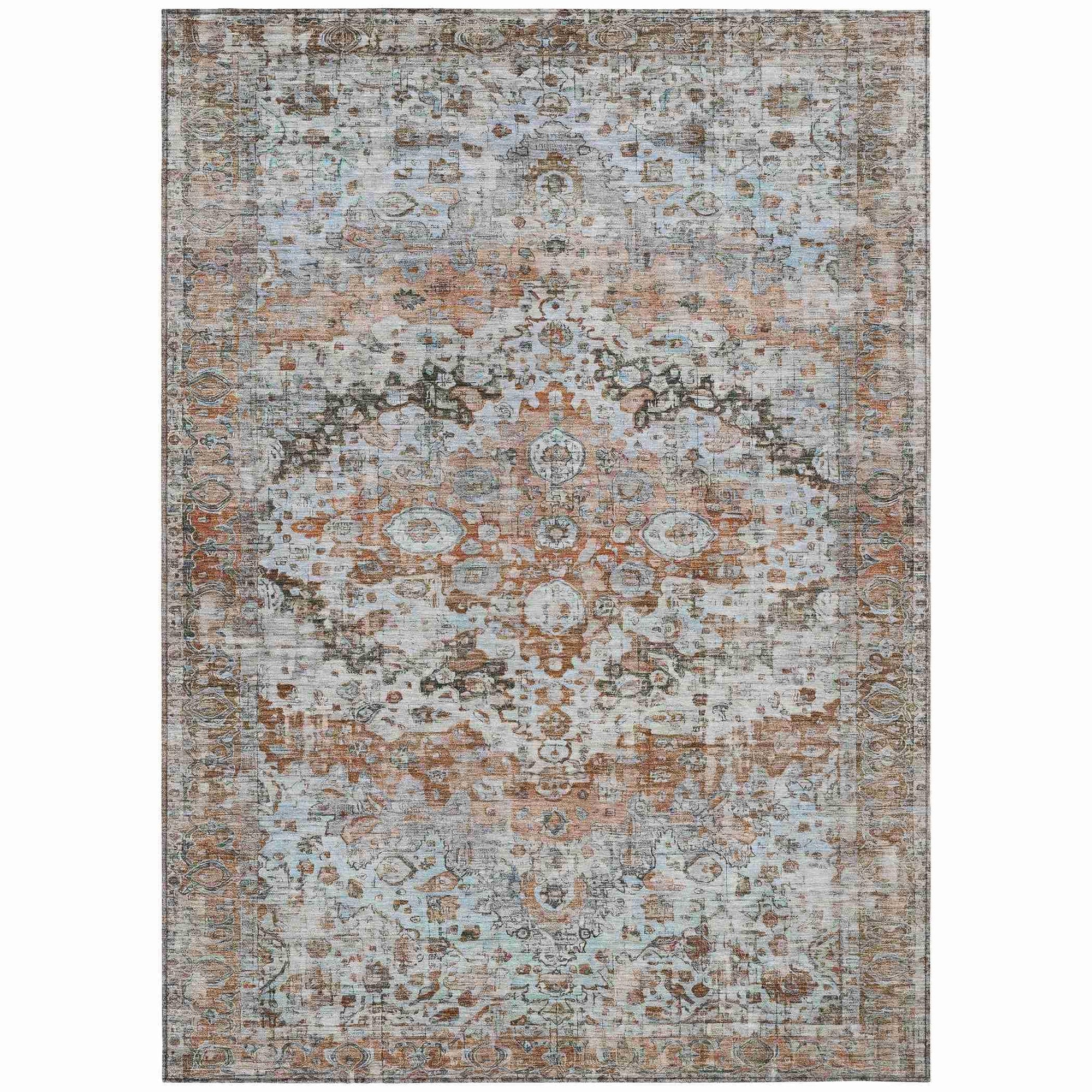 Addison Rugs Jaelien Orange Washable Indoor-Outdoor Rug