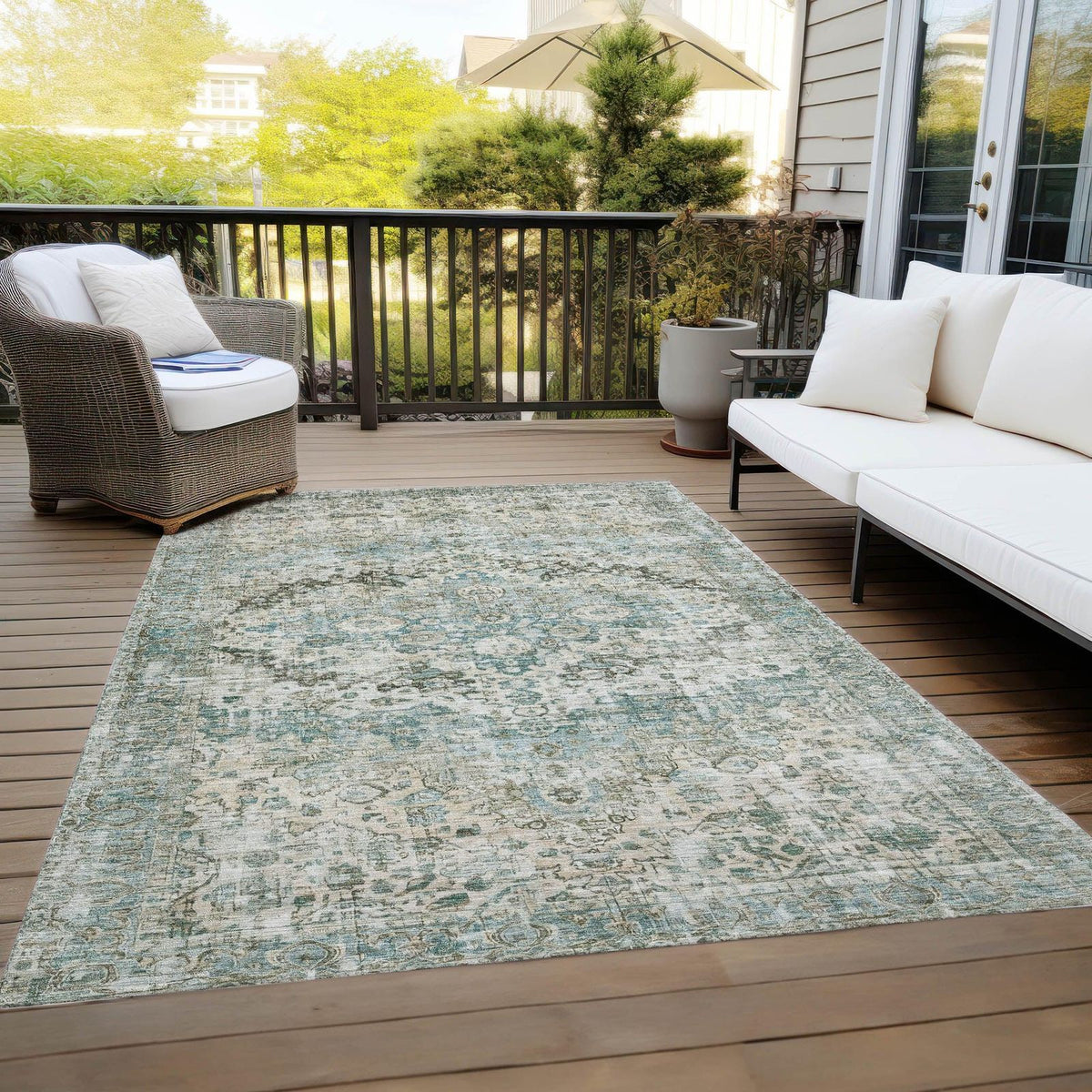 Addison Rugs Jaelien Green Washable Indoor-Outdoor Rug