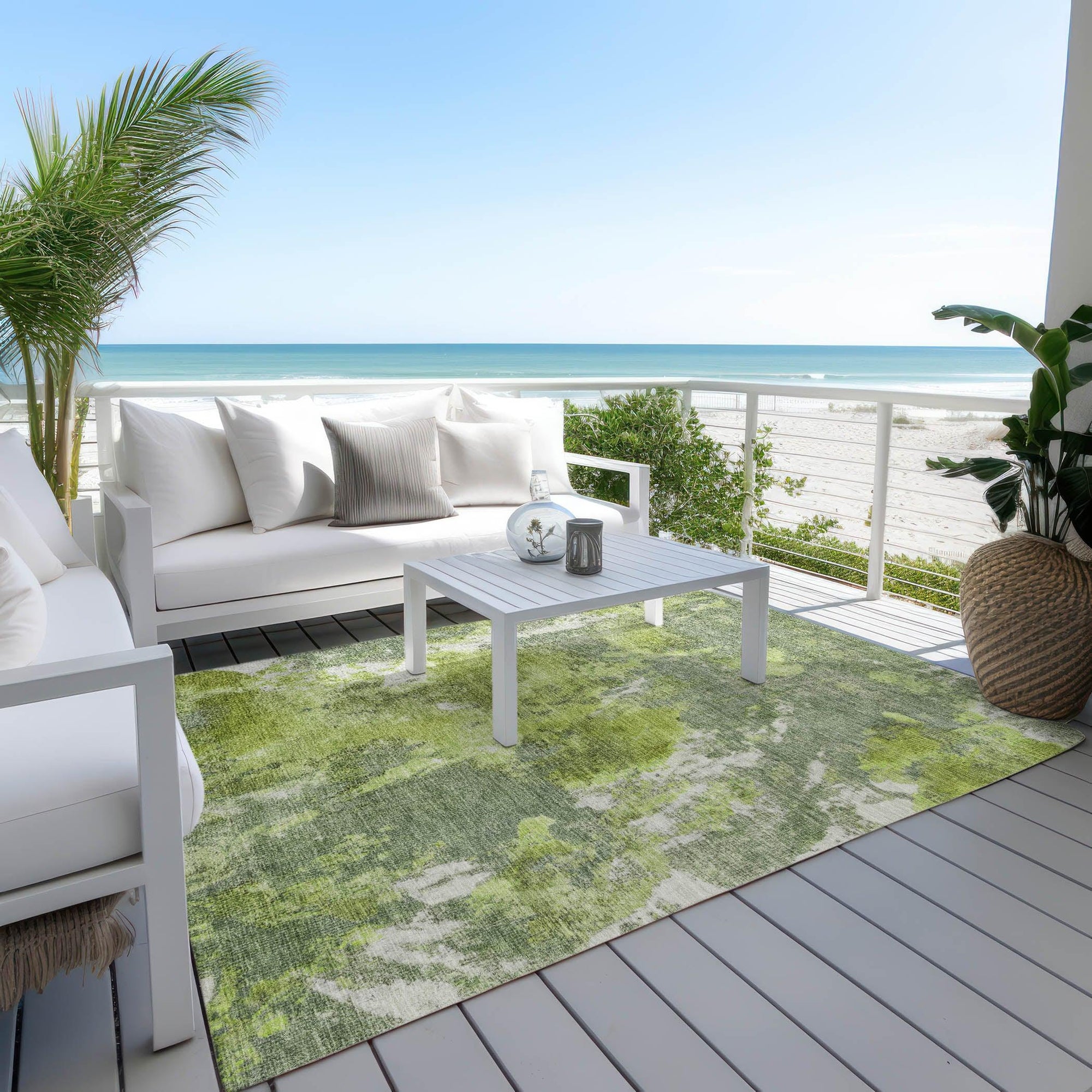 Addison Rugs Jaelion Aloe Washable Indoor-Outdoor Rug