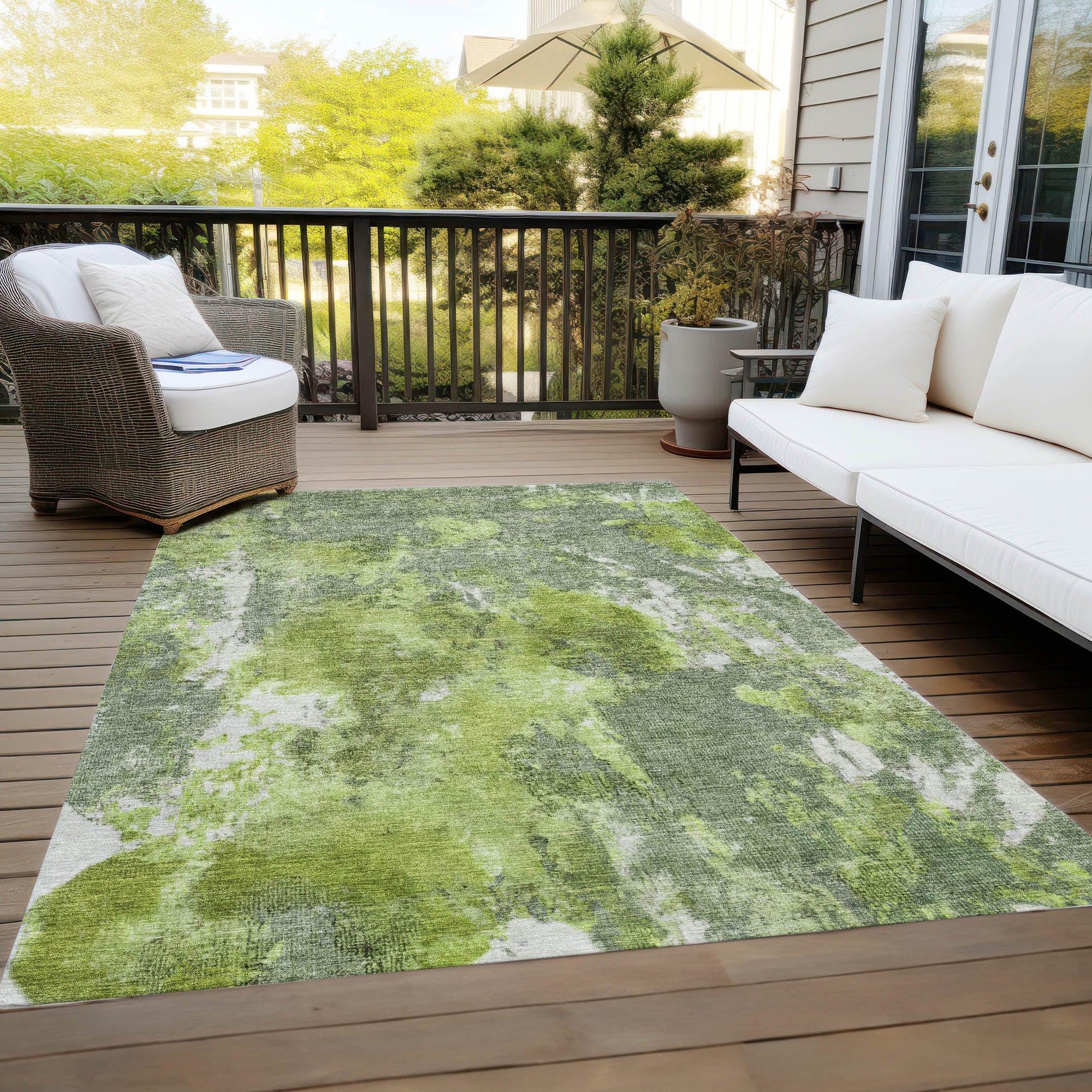 Addison Rugs Jaelion Aloe Washable Indoor-Outdoor Rug