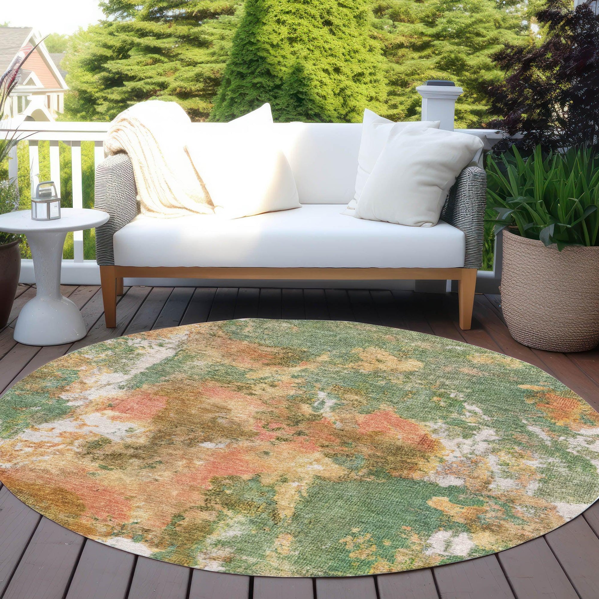 Addison Rugs Jaelion Green Washable Indoor-Outdoor Rug