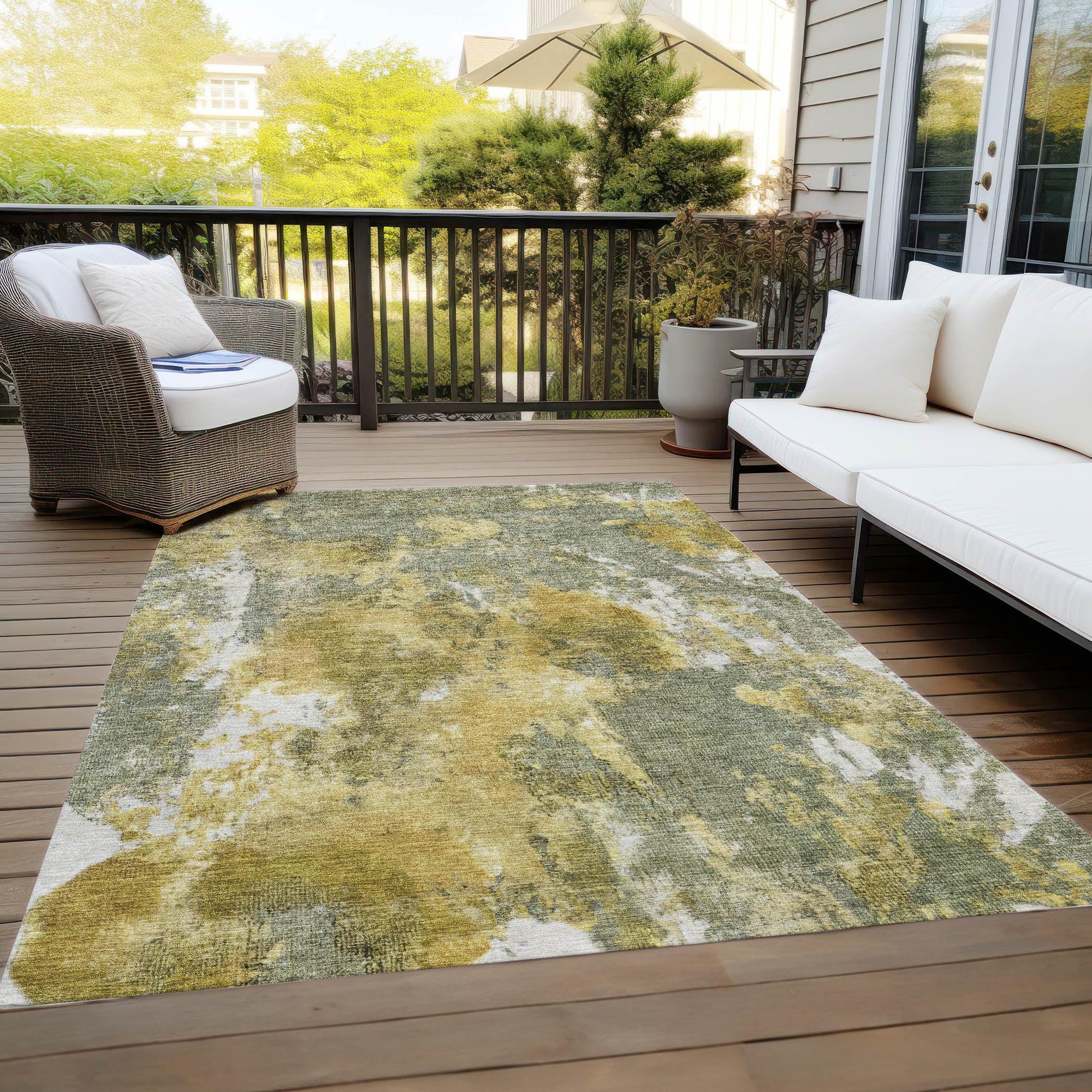 Addison Rugs Jaelion Brown Washable Indoor-Outdoor Rug