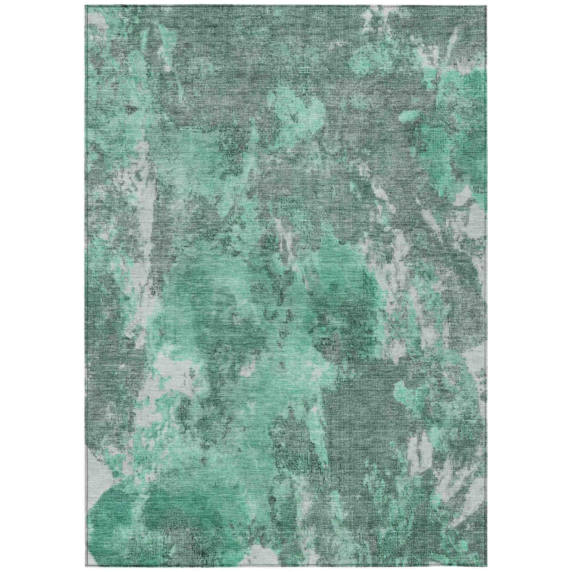 Addison Rugs Jaelion Teal Washable Indoor-Outdoor Rug