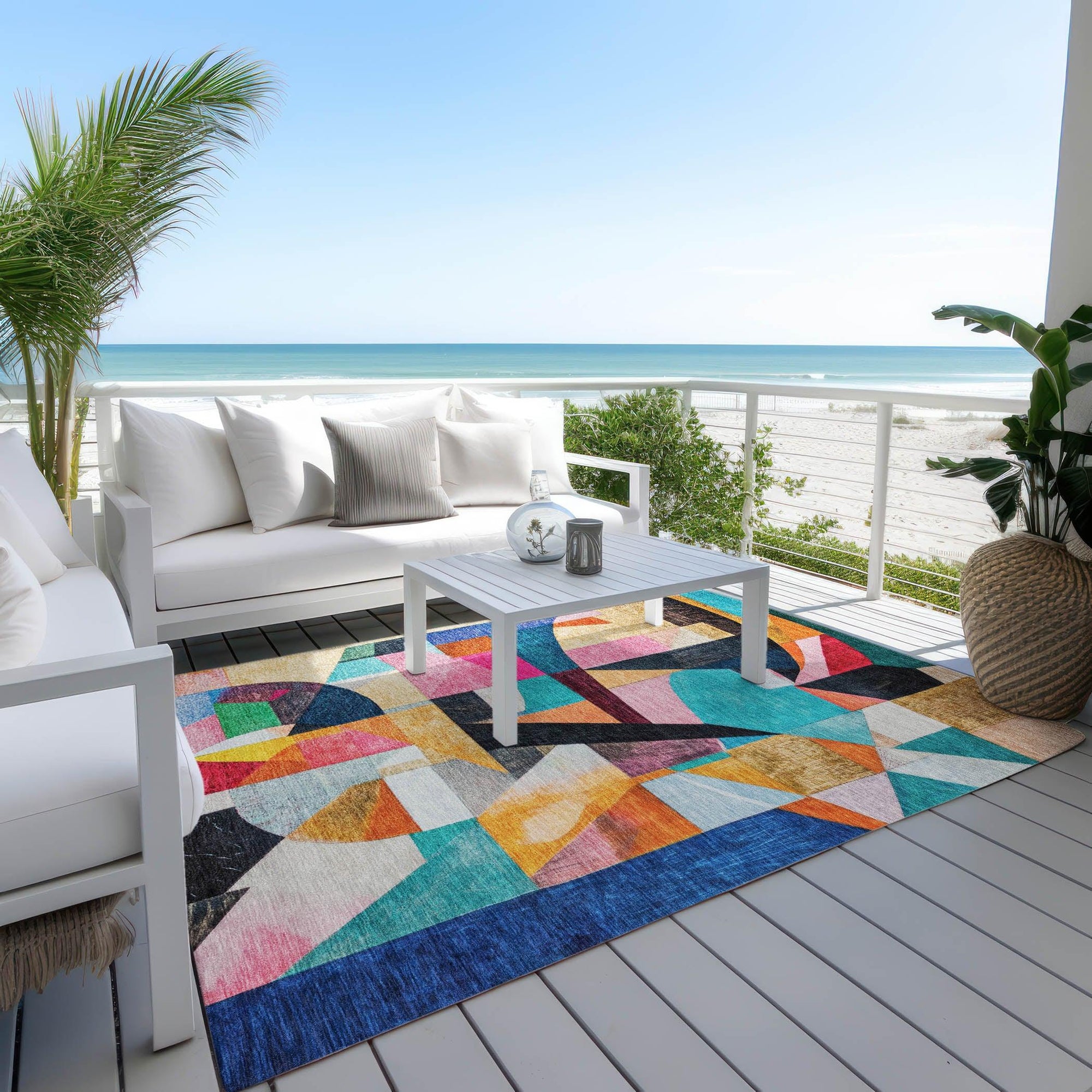 Addison Rugs Jaelira Blue Washable Indoor-Outdoor Rug