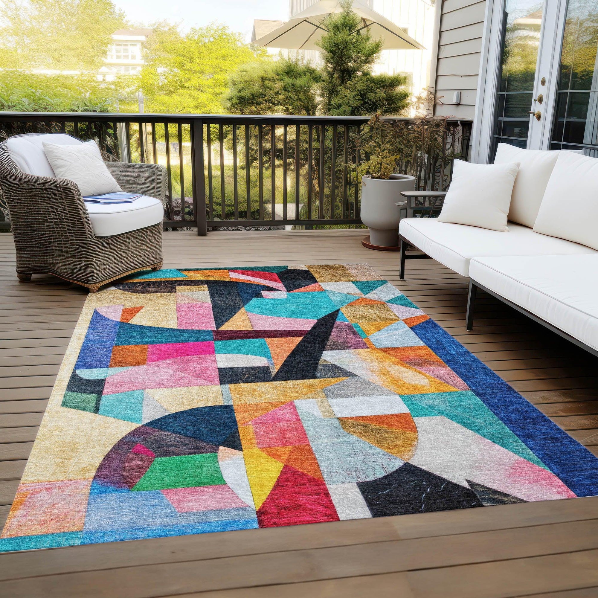 Addison Rugs Jaelira Blue Washable Indoor-Outdoor Rug