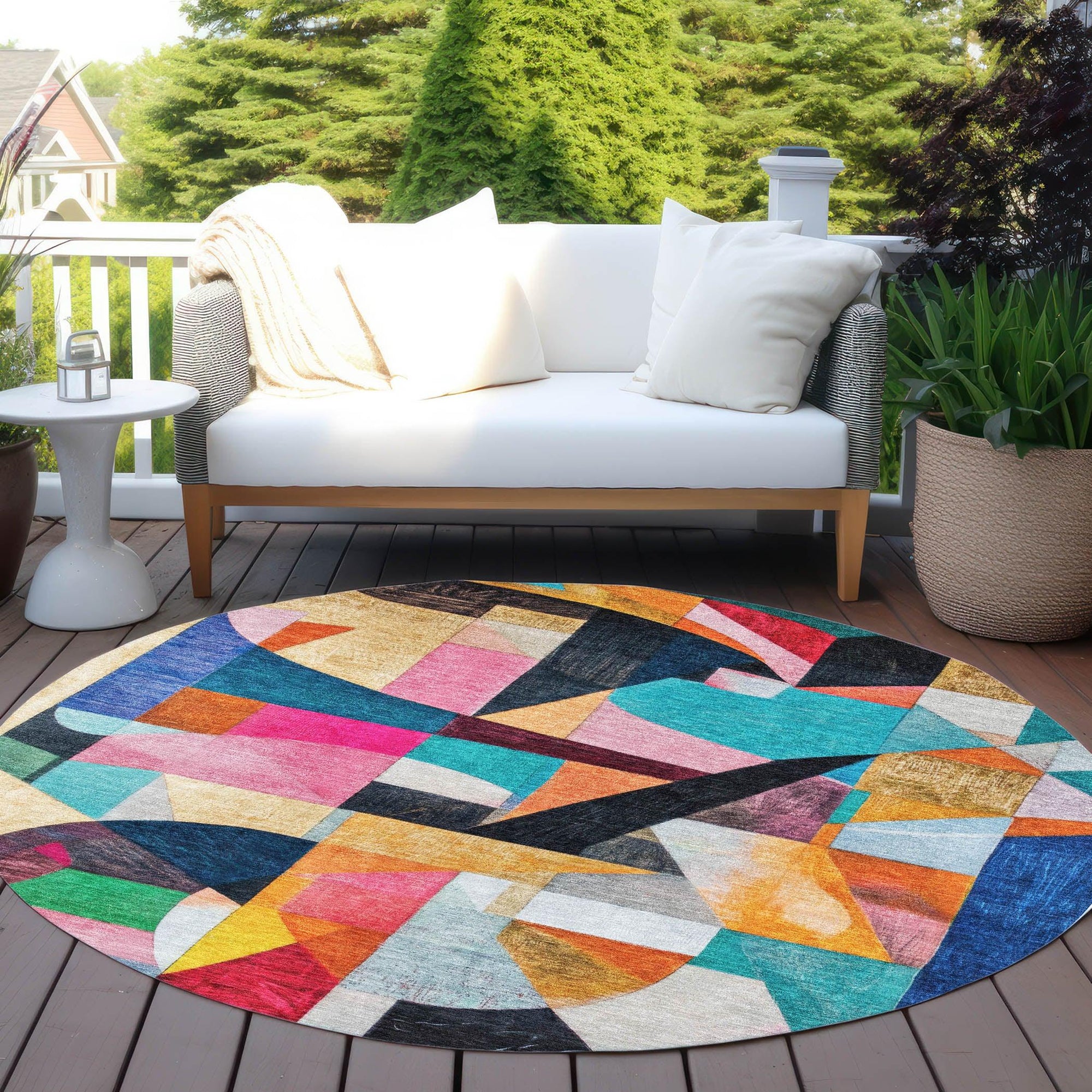 Addison Rugs Jaelira Blue Washable Indoor-Outdoor Rug