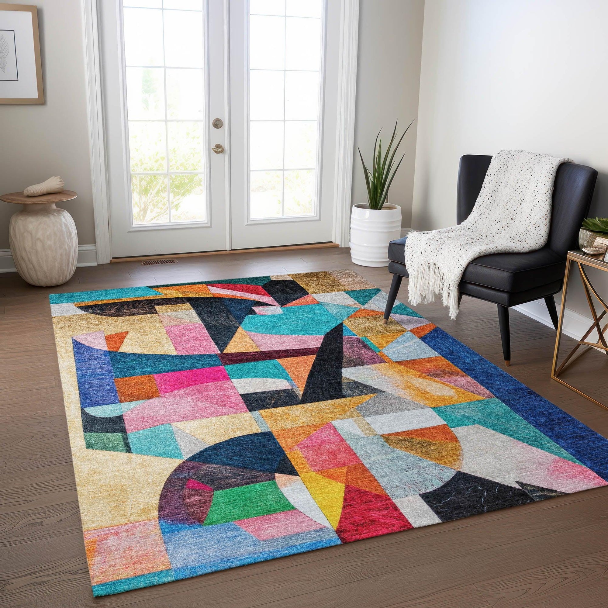 Addison Rugs Jaelira Blue Washable Indoor-Outdoor Rug