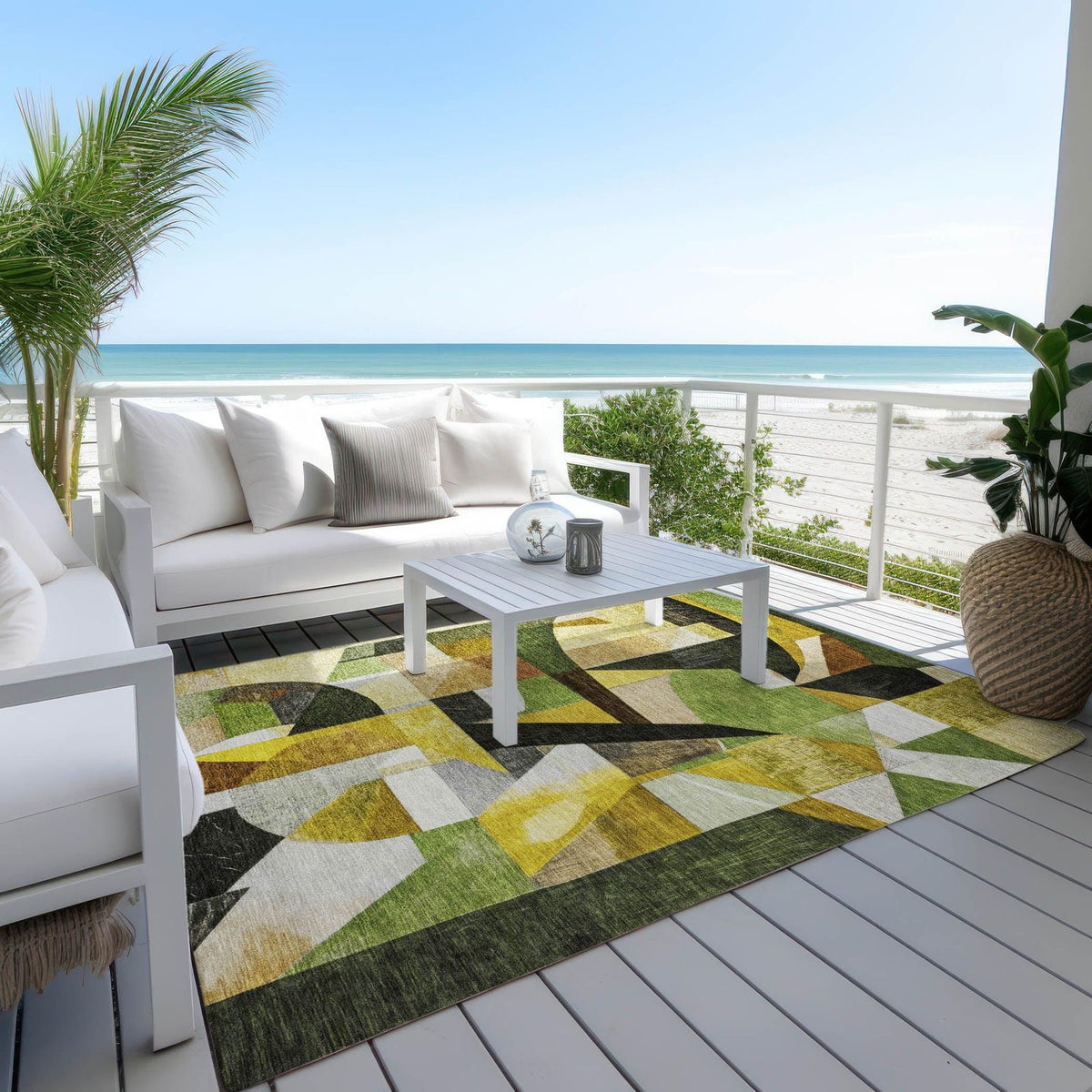 Addison Rugs Jaelira Green Washable Indoor-Outdoor Rug