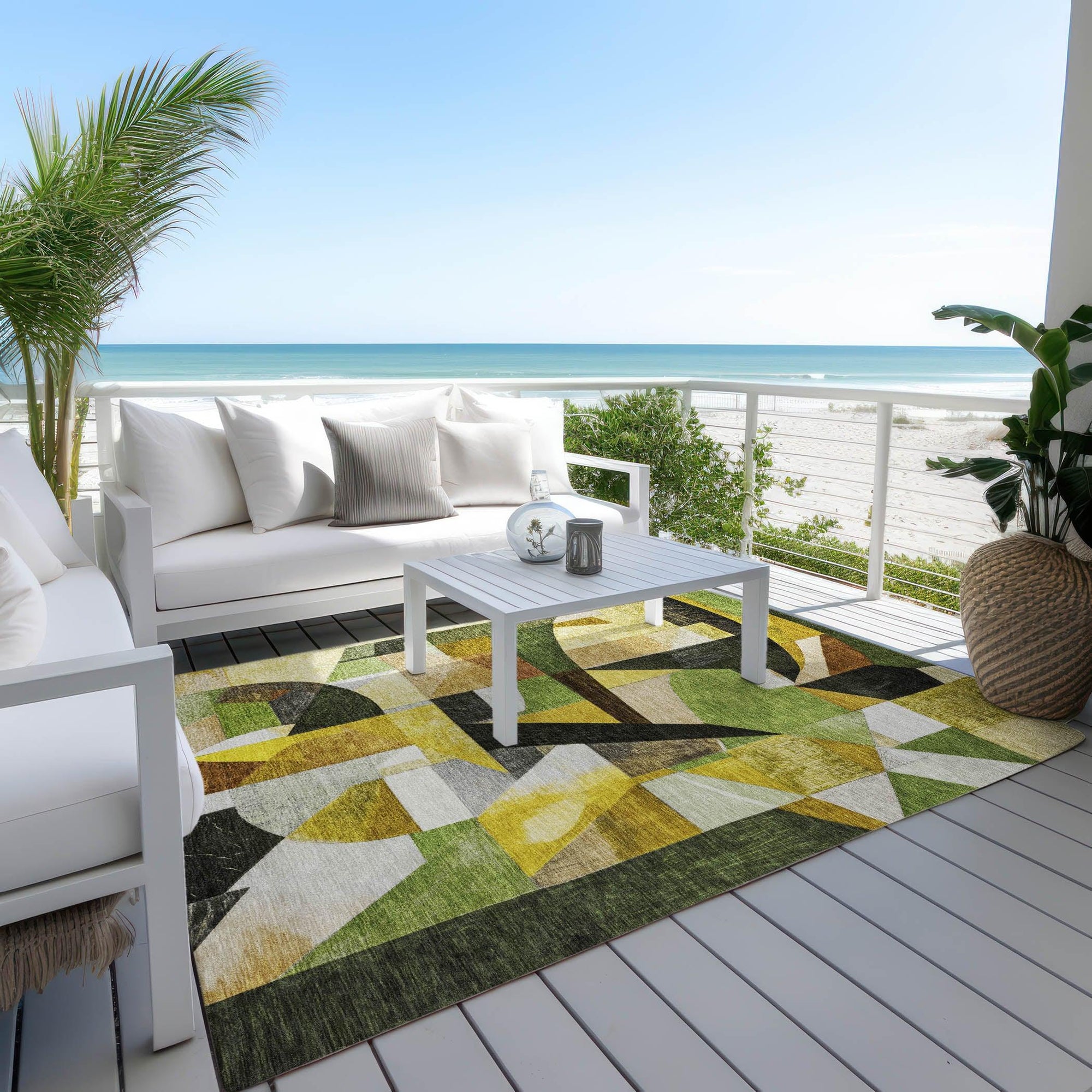 Addison Rugs Jaelira Green Washable Indoor-Outdoor Rug