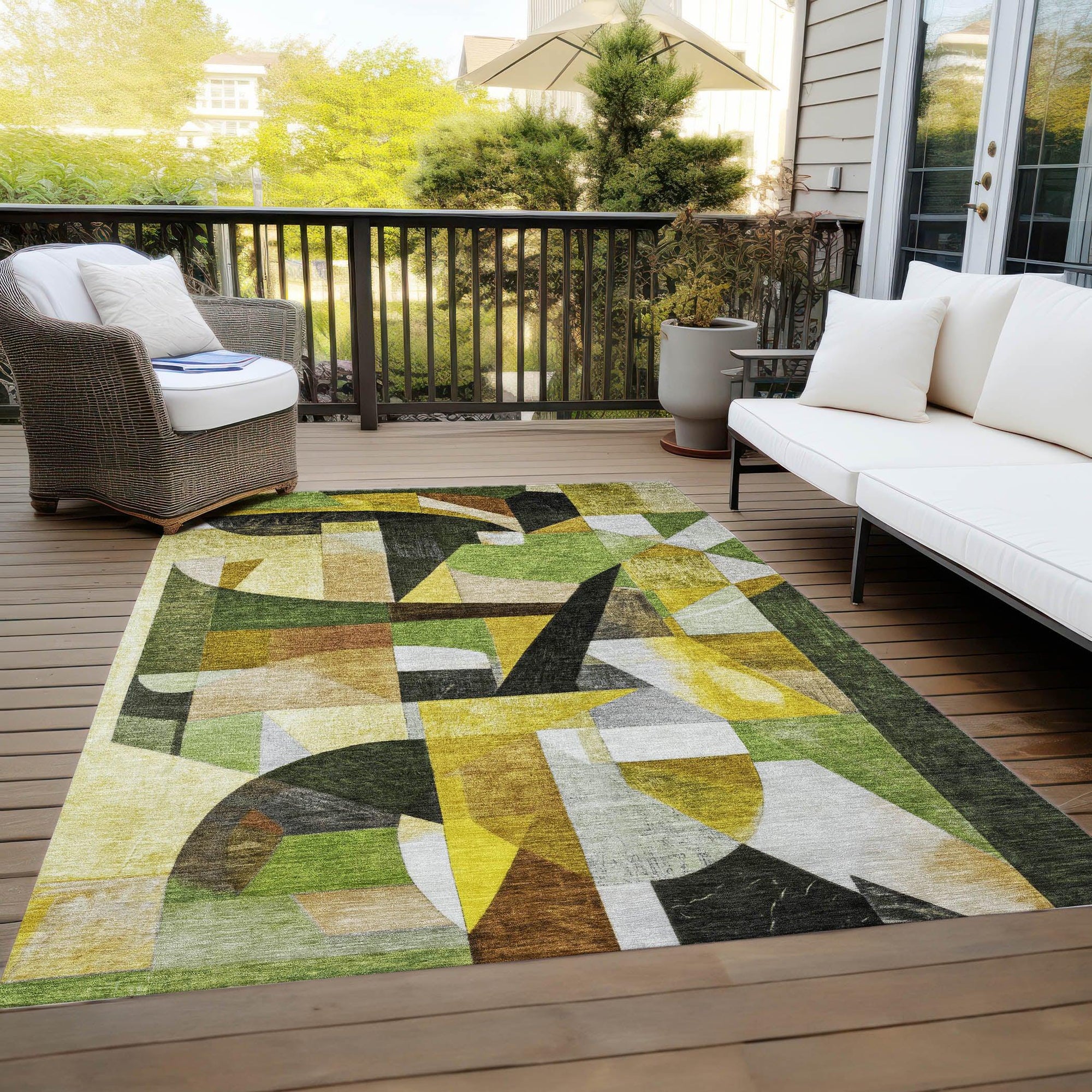 Addison Rugs Jaelira Green Washable Indoor-Outdoor Rug