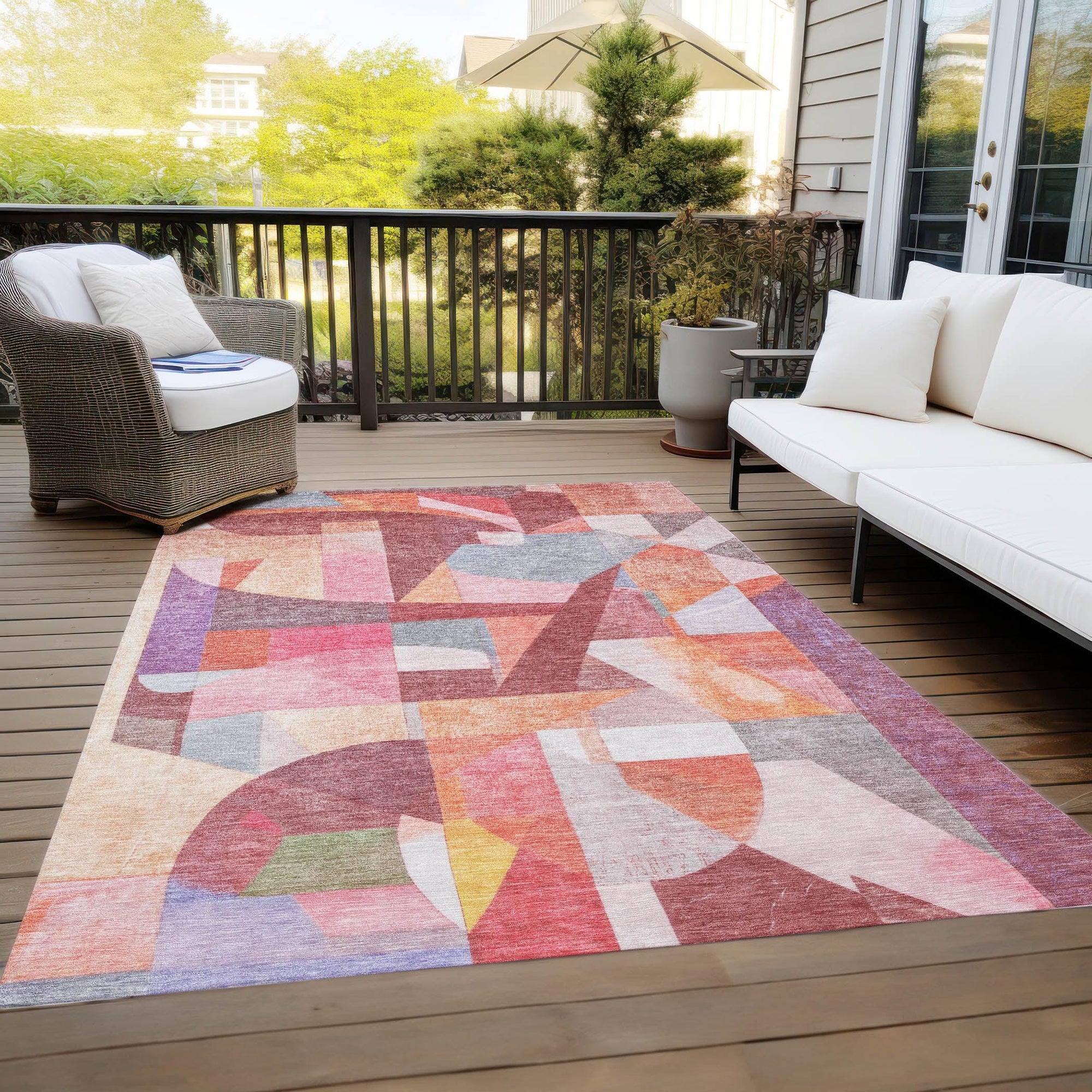 Addison Rugs Jaelira Orange Washable Indoor-Outdoor Rug