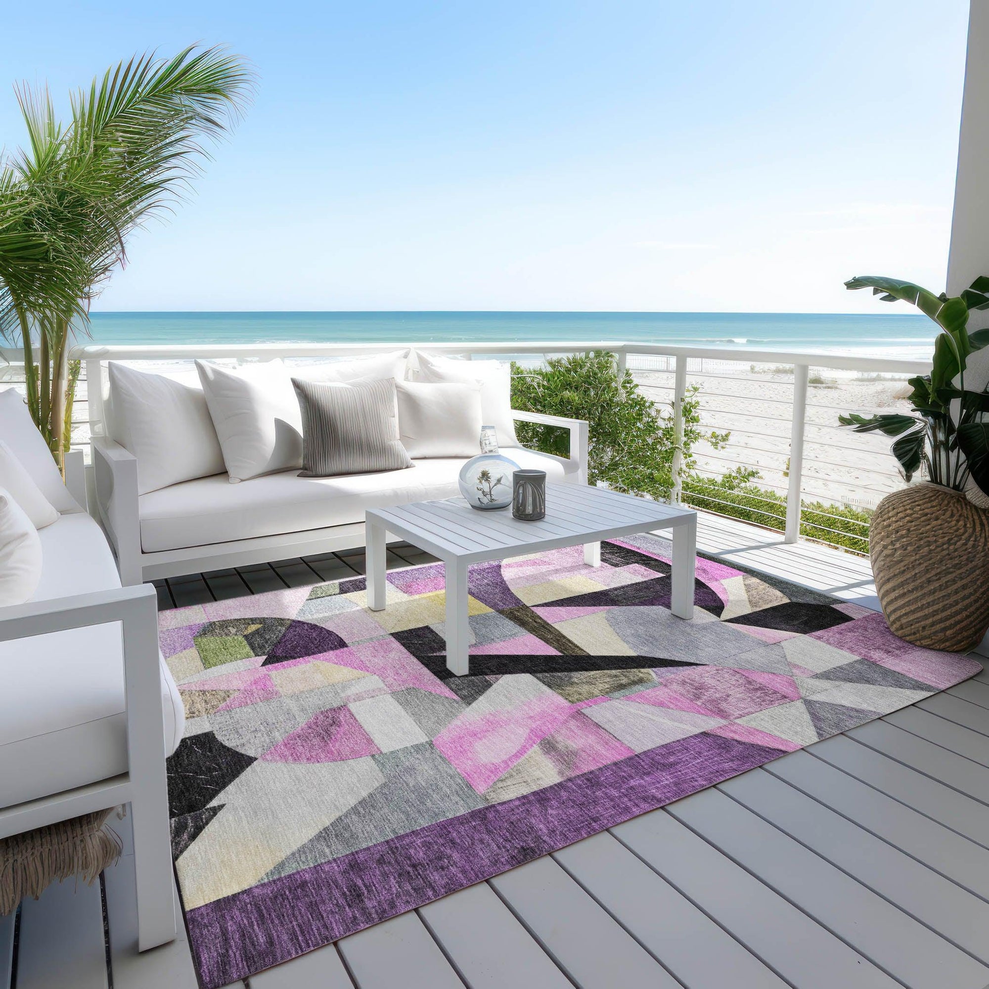 Addison Rugs Jaelira Purple Washable Indoor-Outdoor Rug